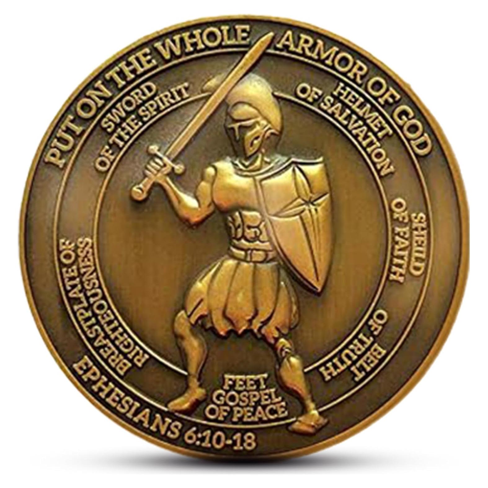 Moneda de Desafío Armadura de Dios Efesios 6:10 - 4.45 cm