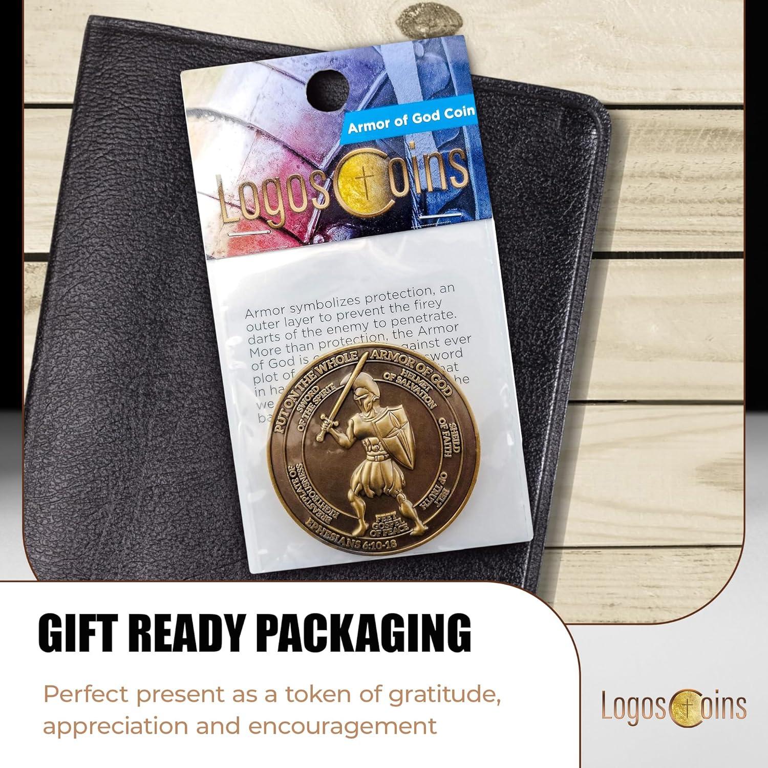 Moneda de Desafío Armadura de Dios Efesios 6:10 - 4.45 cm