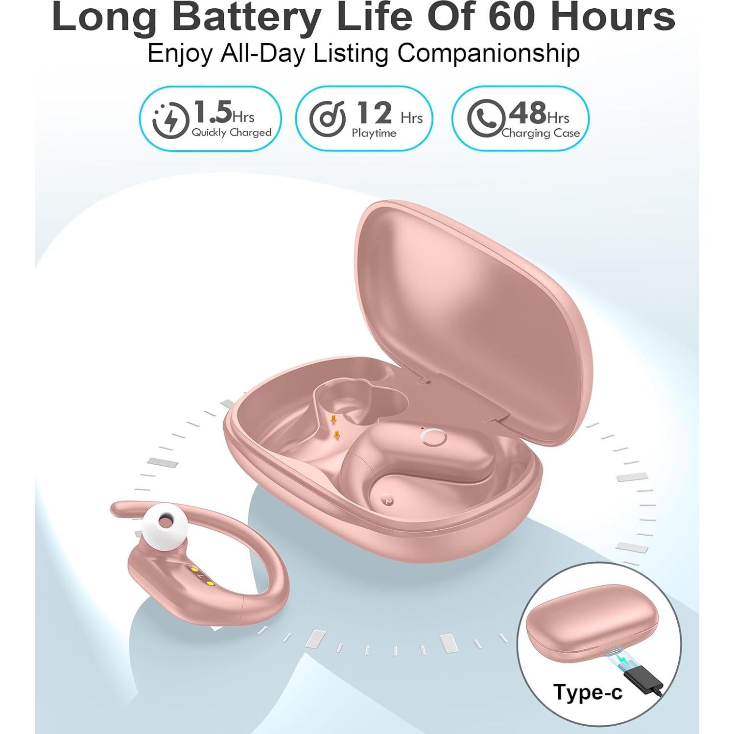 Auriculares Inalámbricos MOZOTER SP9i Bluetooth Rosa 60h