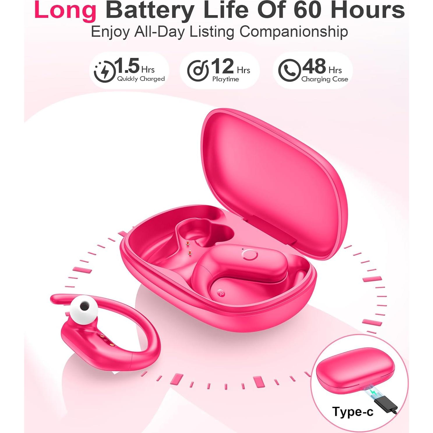 Auriculares Inalámbricos MOZOTER SP9i Bluetooth 5.3 Rosa