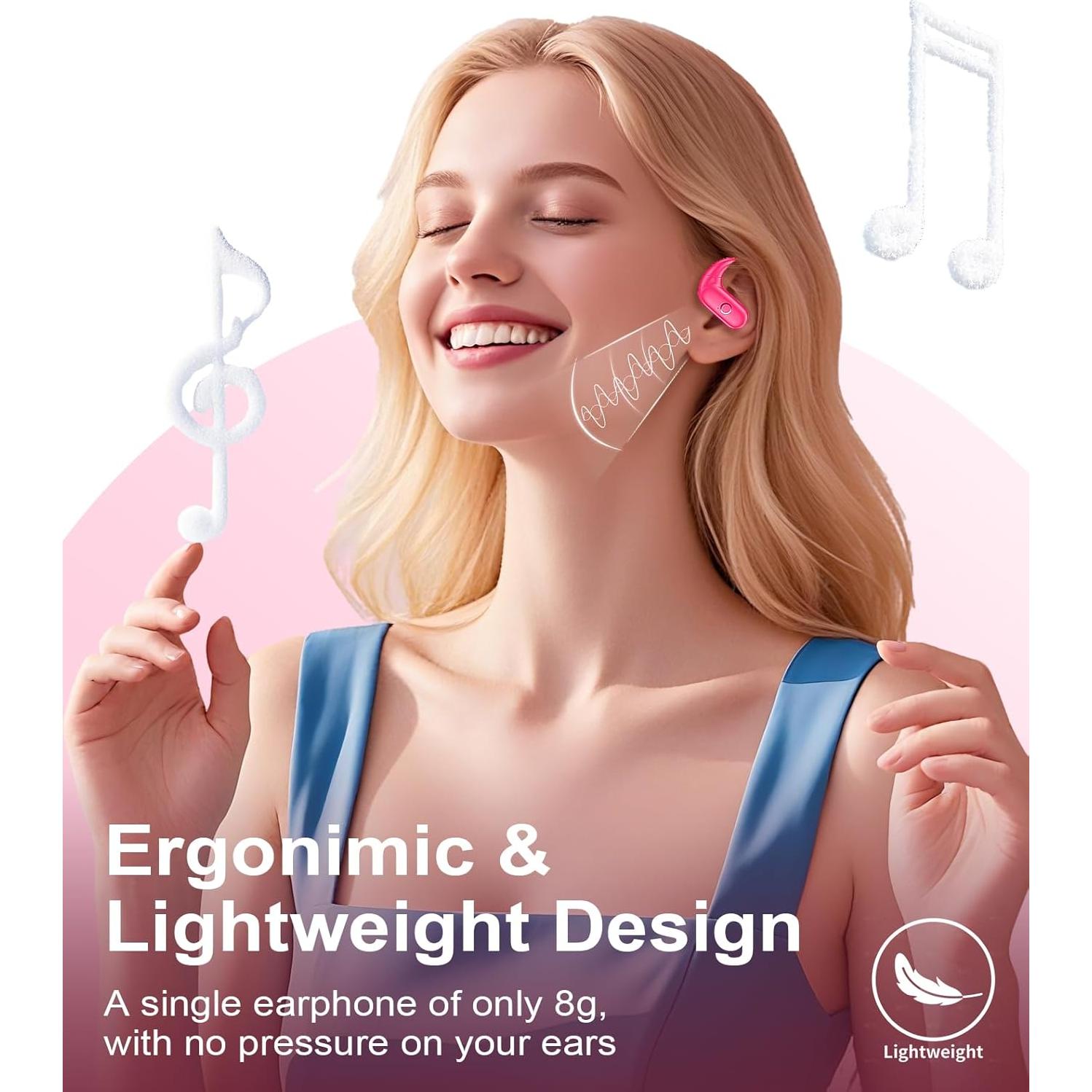 Auriculares Inalámbricos MOZOTER SP9i Bluetooth 5.3 Rosa