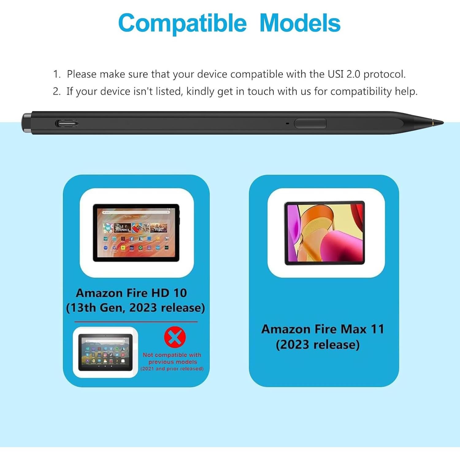 Stylus Pen Milikilo para Amazon Fire Max 11 y HD 10, 4096 puntos