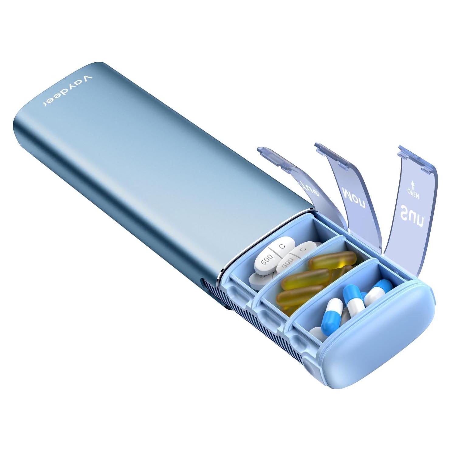 Organizador de Pastillas Vaydeer Pequeño Azul 7 Días