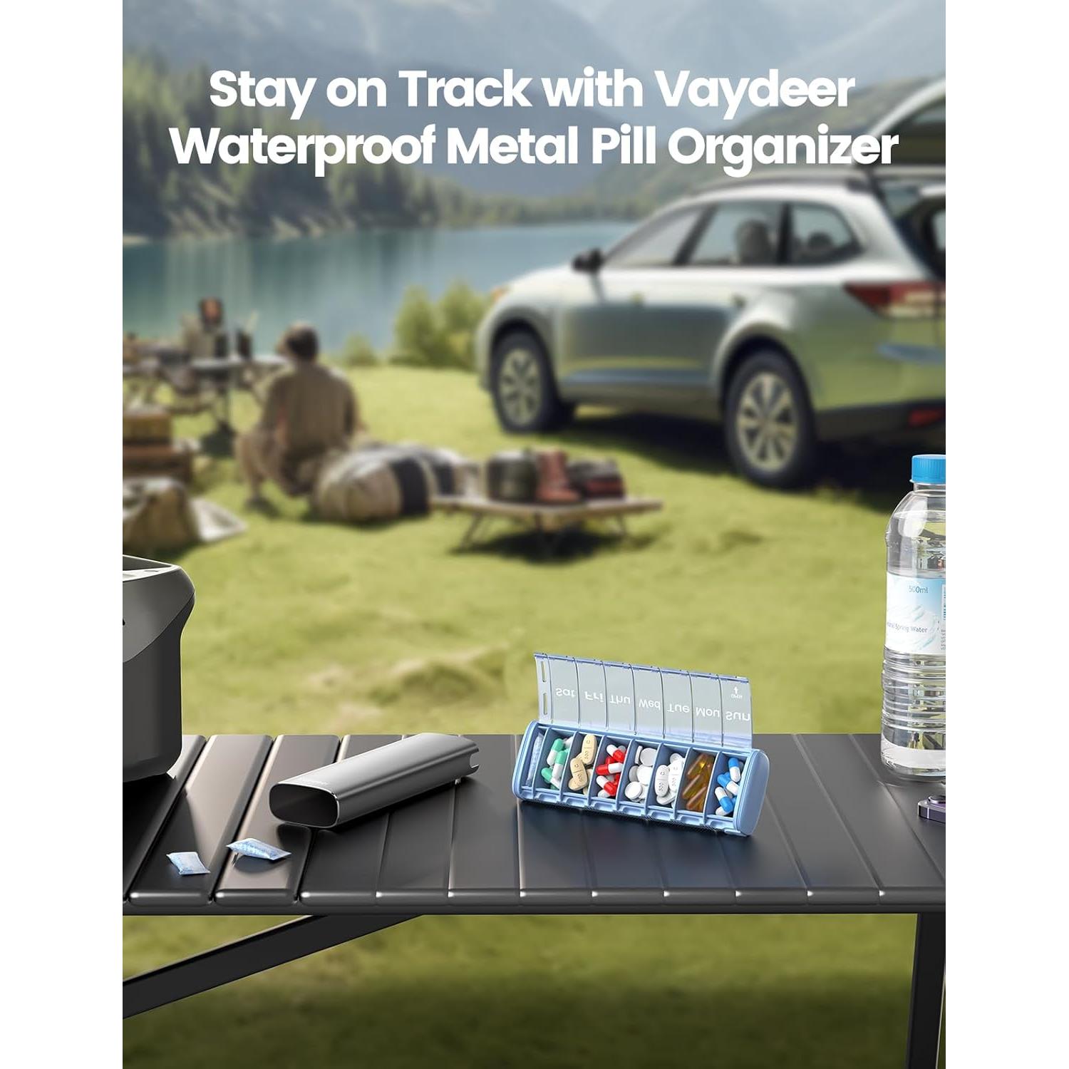 Organizador de Pastillas Vaydeer Pequeño Azul 7 Días
