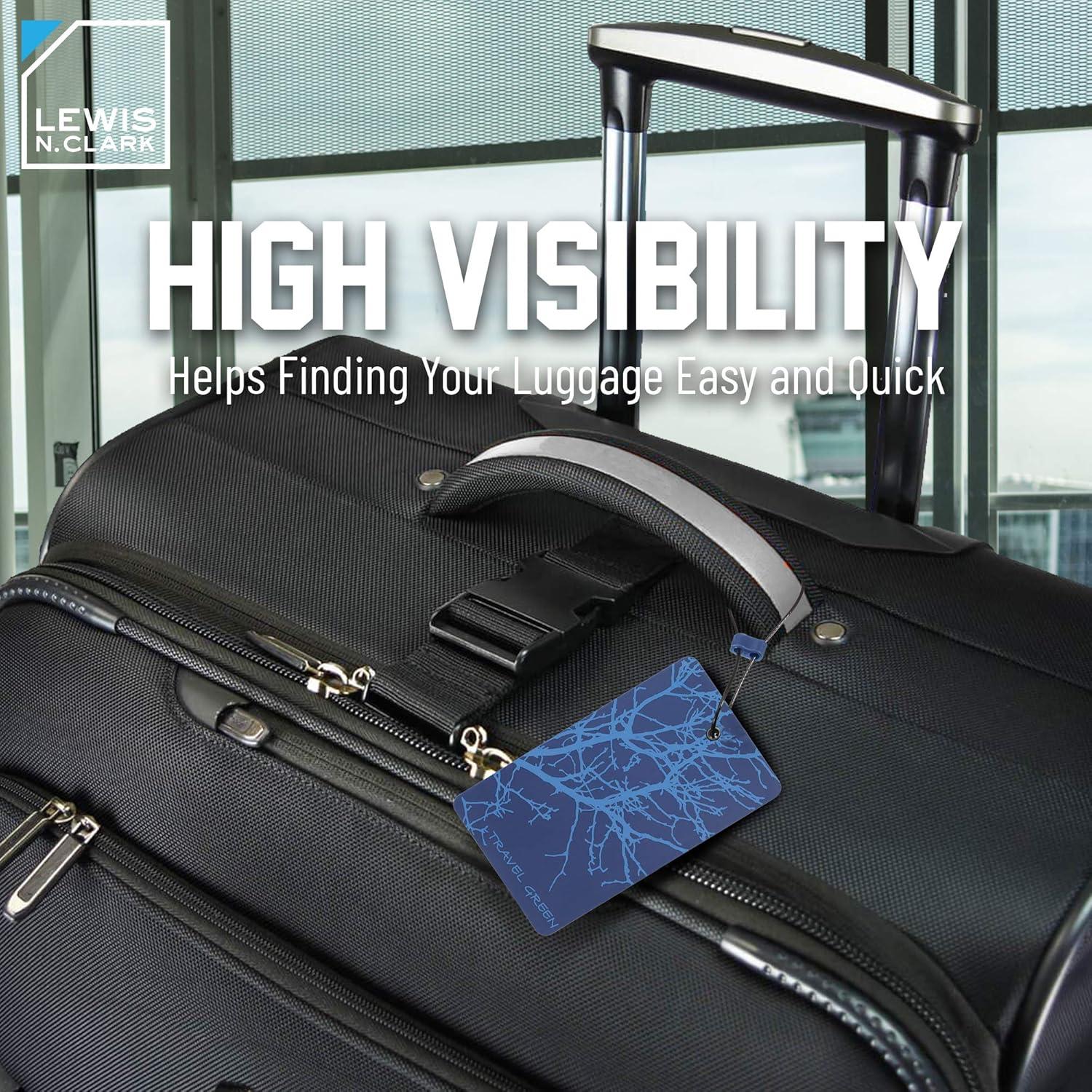 Etiqueta de Equipaje Lewis N. Clark ID90BLU Ramas Azules 10.8x6.35cm