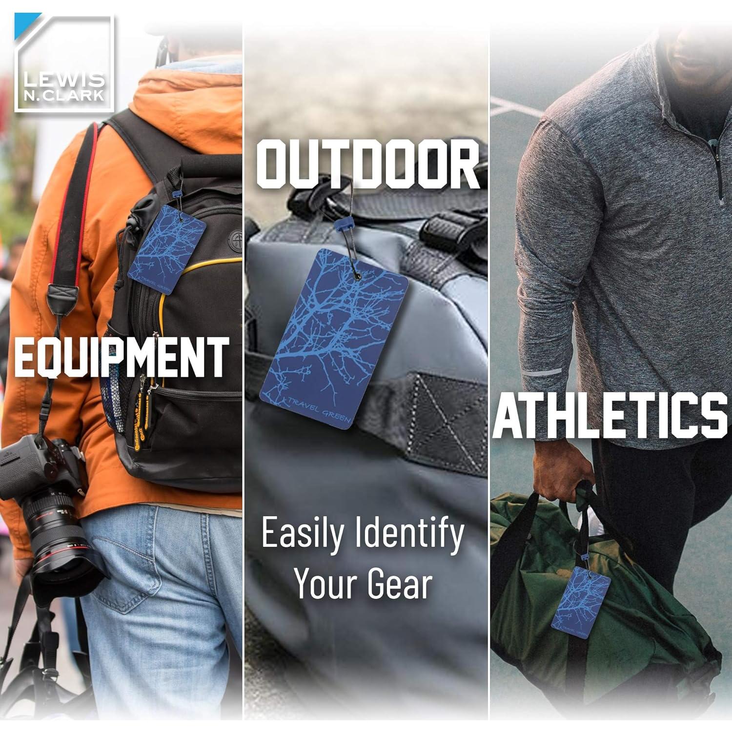 Etiqueta de Equipaje Lewis N. Clark ID90BLU Ramas Azules 10.8x6.35cm