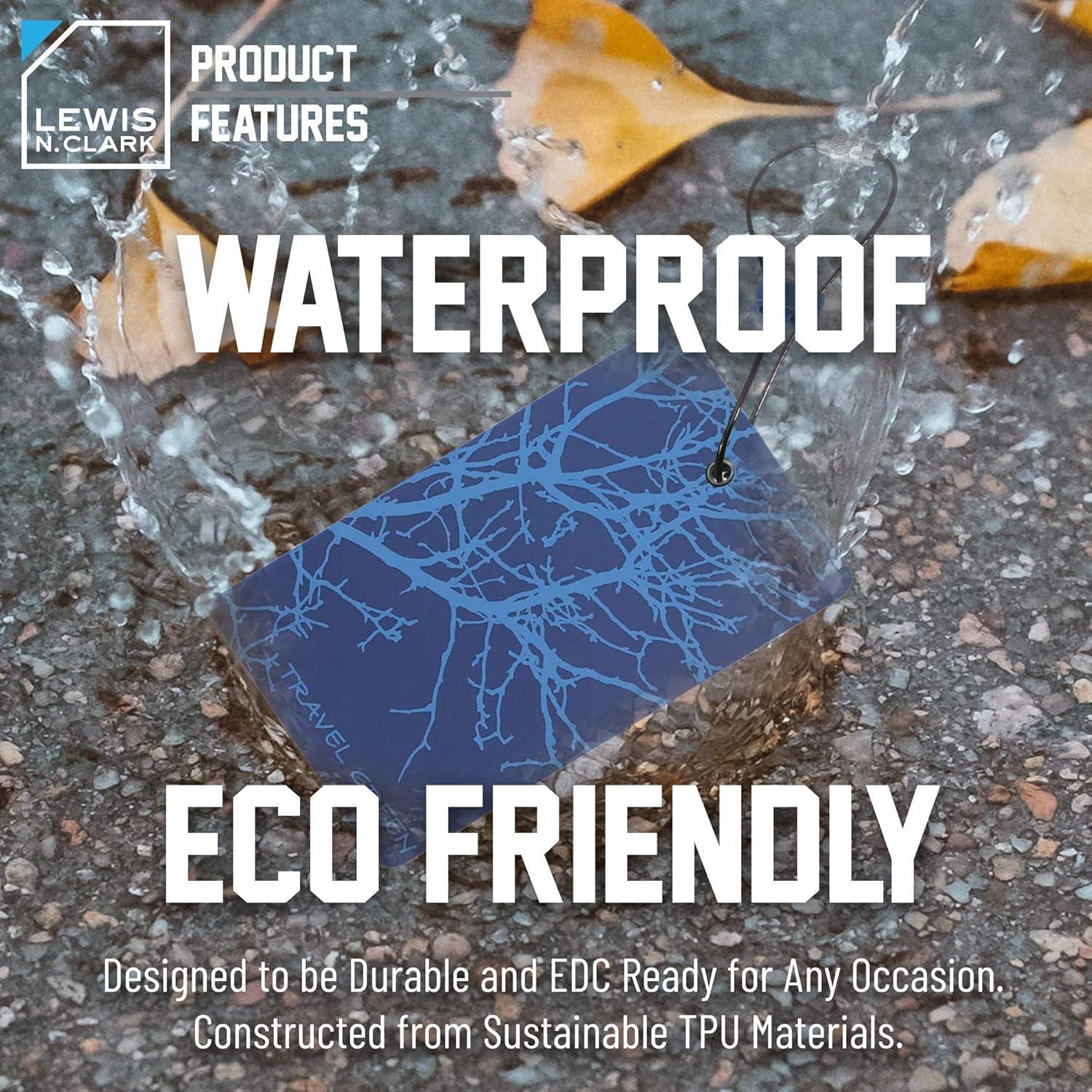 Etiqueta de Equipaje Lewis N. Clark ID90BLU Ramas Azules 10.8x6.35cm