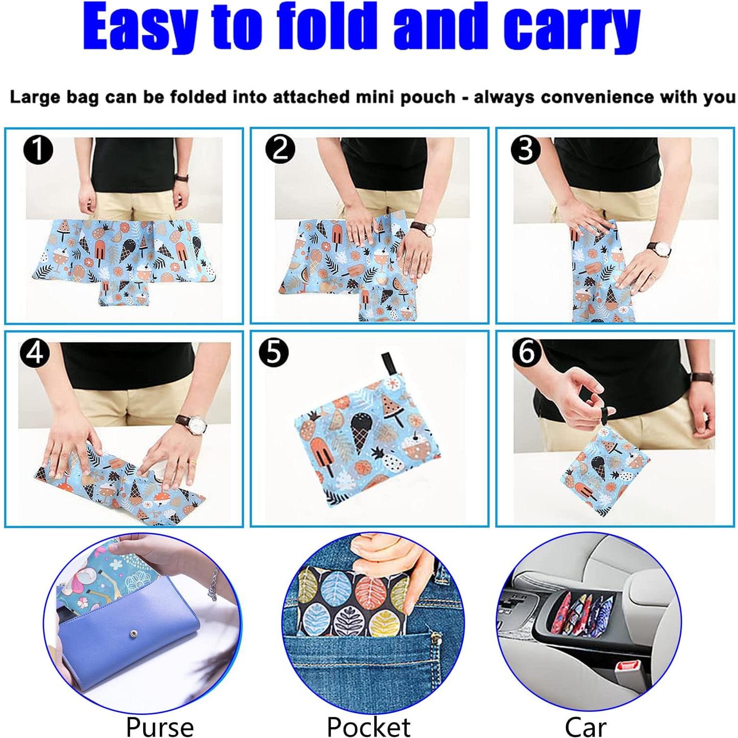 Bolsas de Compras Reutilizables ATAMET - 9 Piezas Plegables 22.7 kg