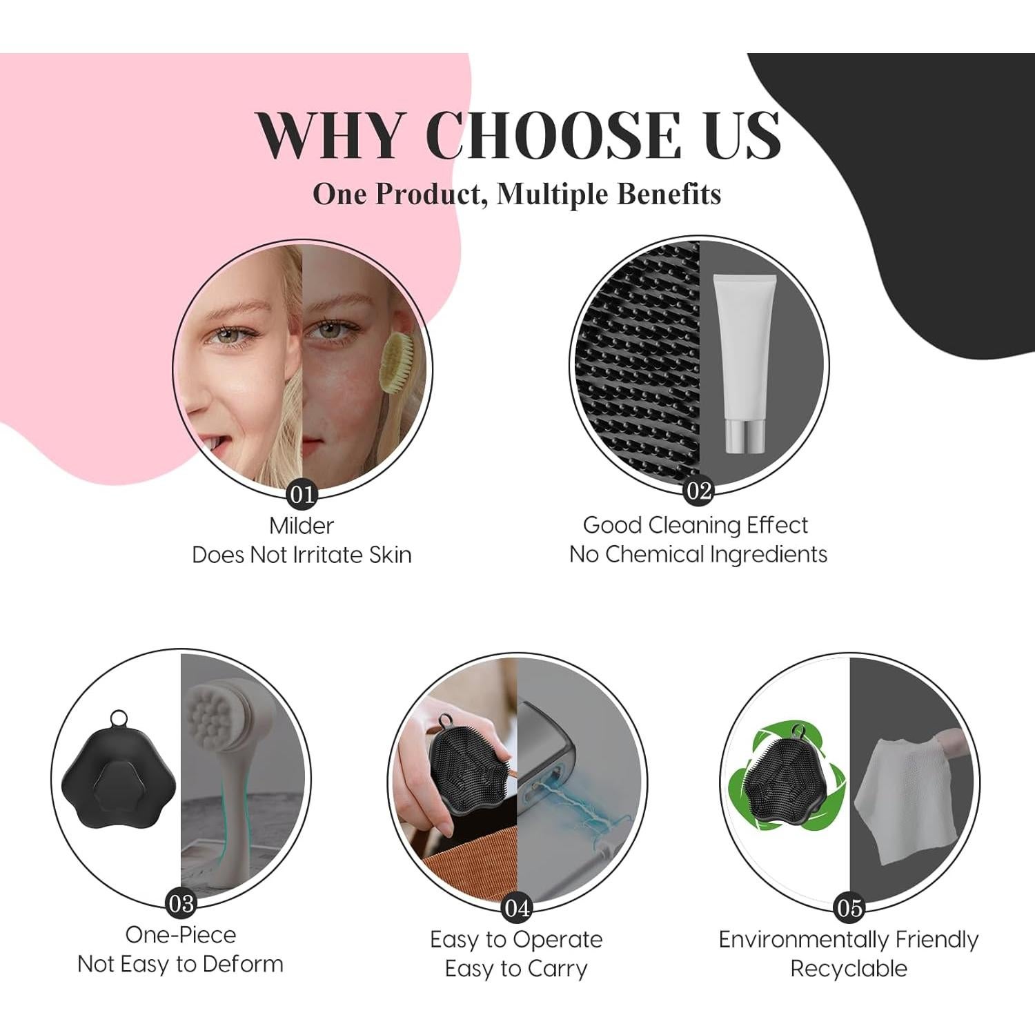 Exfoliador Facial de Silicona VWMYQ - Limpieza Profunda 7.6cm