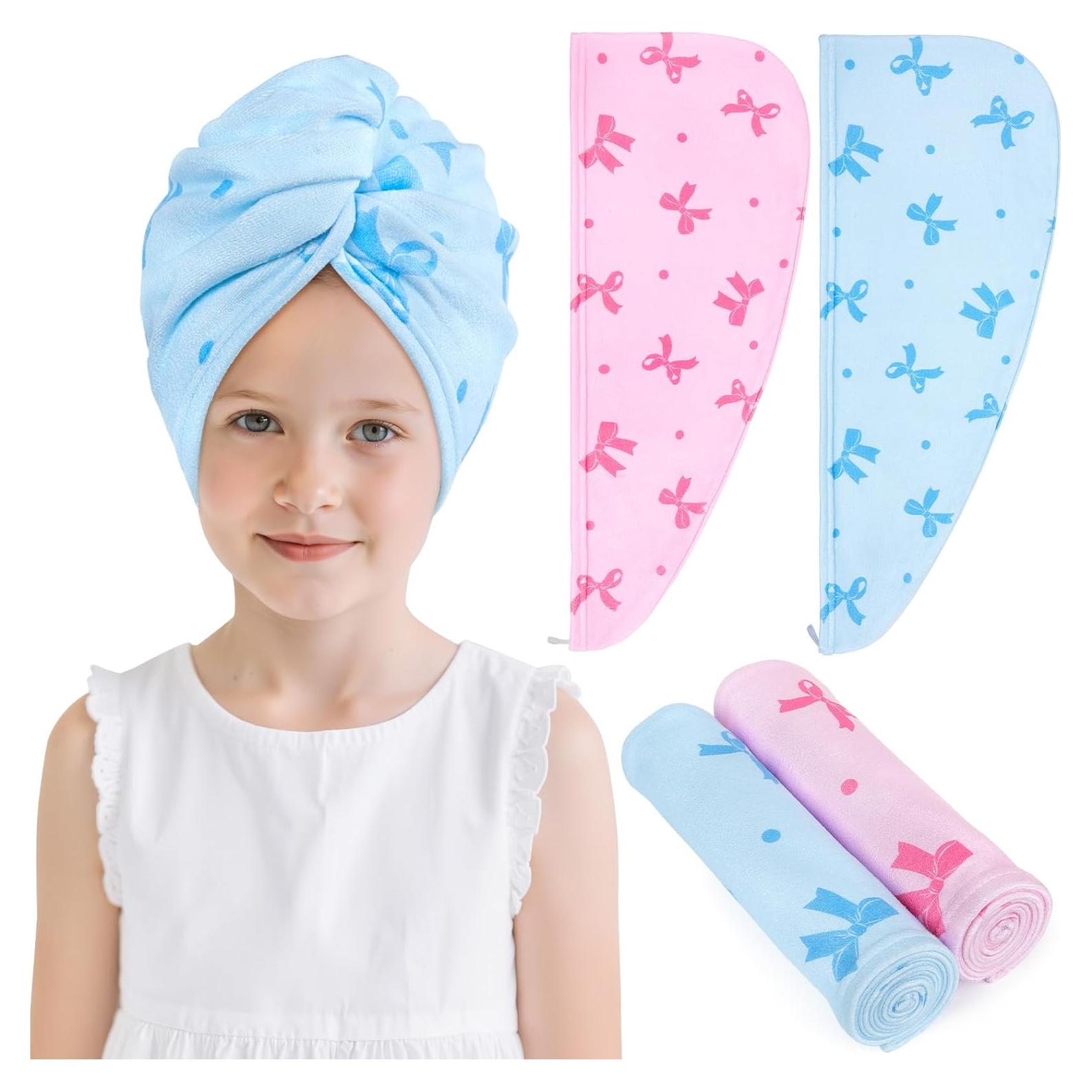 Toalla de Microfibra para Cabello FIOBEE 2 Piezas Azul/Rosa