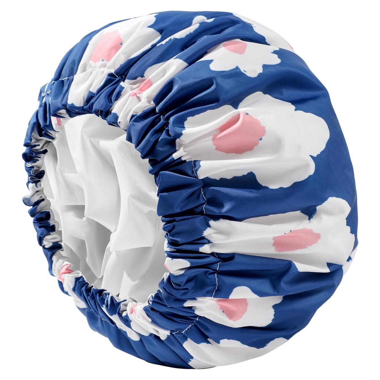 Gorro de Ducha YIZIJIZI Impermeable Reutilizable Grande Azul