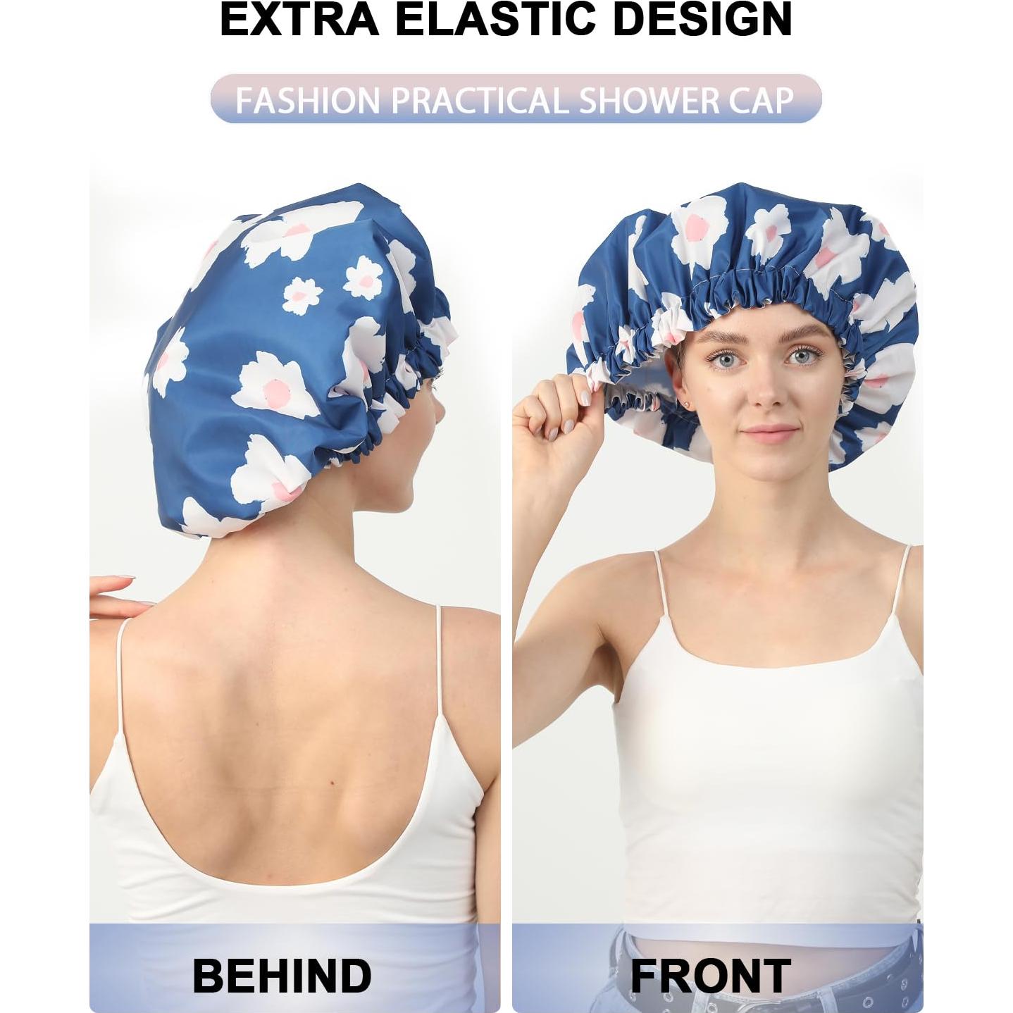 Gorro de Ducha YIZIJIZI Impermeable Reutilizable Grande Azul