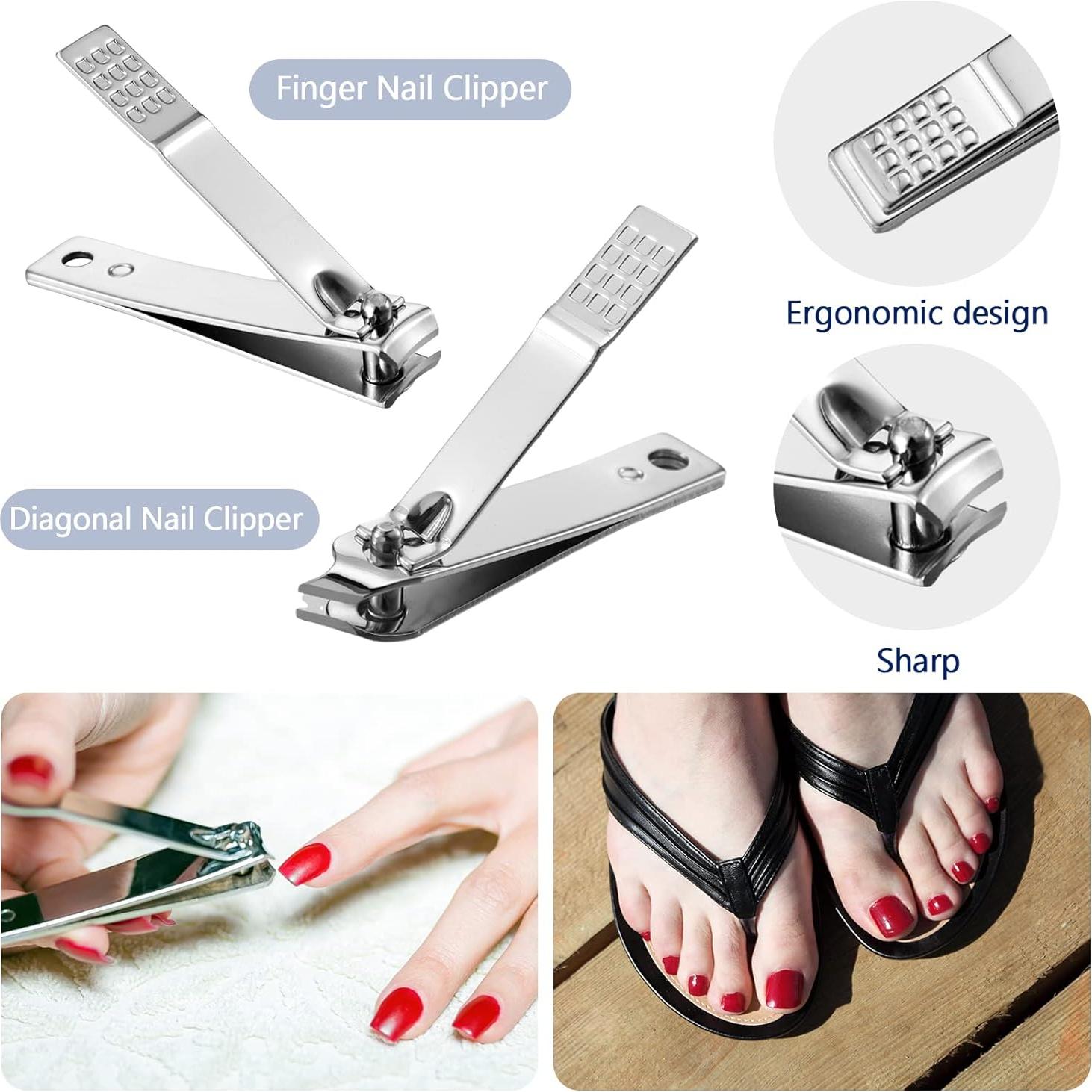 Kit de Manicura Geosar 8 en 1 Acero Inoxidable Negro