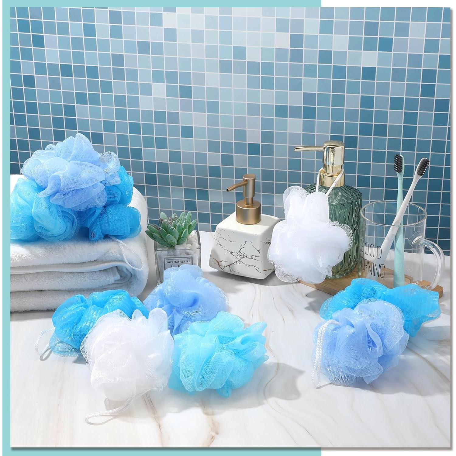 Esponjas de Lufa CHENGU 80 Pcs Azul, Exfoliantes y Suaves