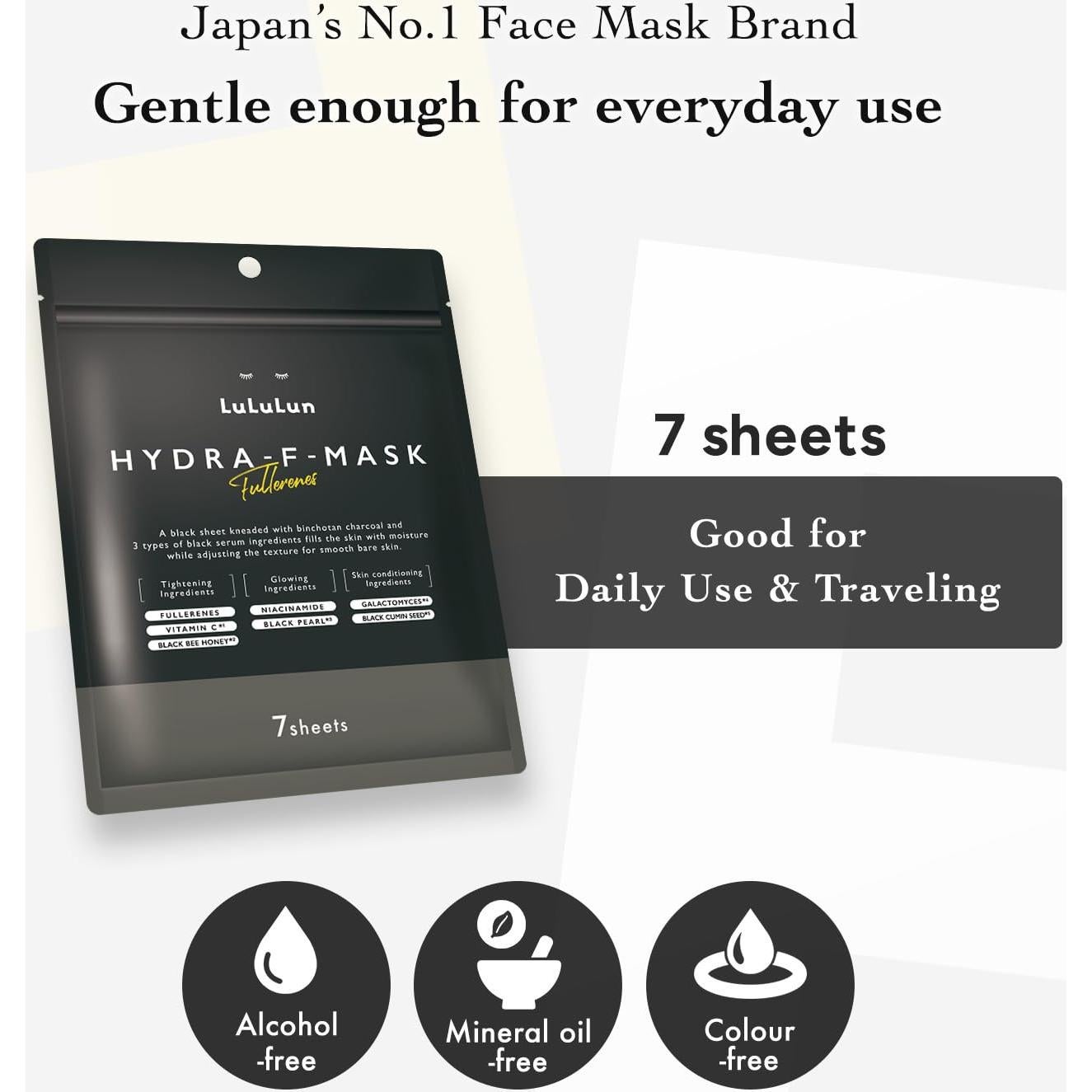 Mascarillas Exfoliantes Lululun HYDRA-F 21 EA Carbón y Perla Negra