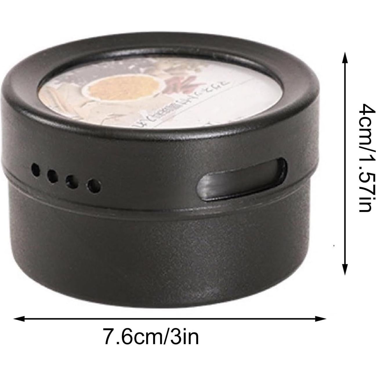 Tarros de Especias Magnéticos Walbest Acero Inoxidable Negro