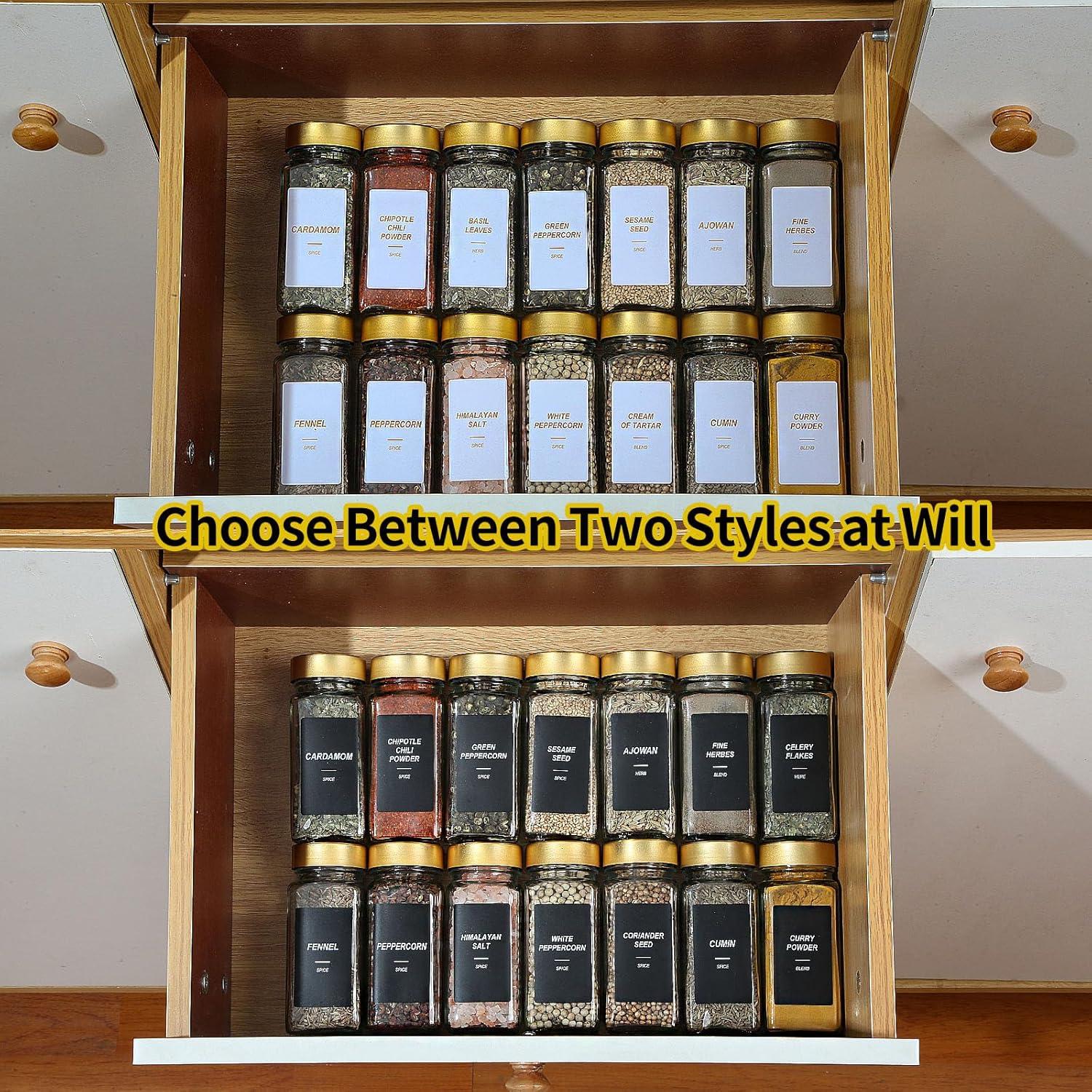 Set de 24 Tarros de Especias de Vidrio JARXSUN 118 ml con Etiquetas