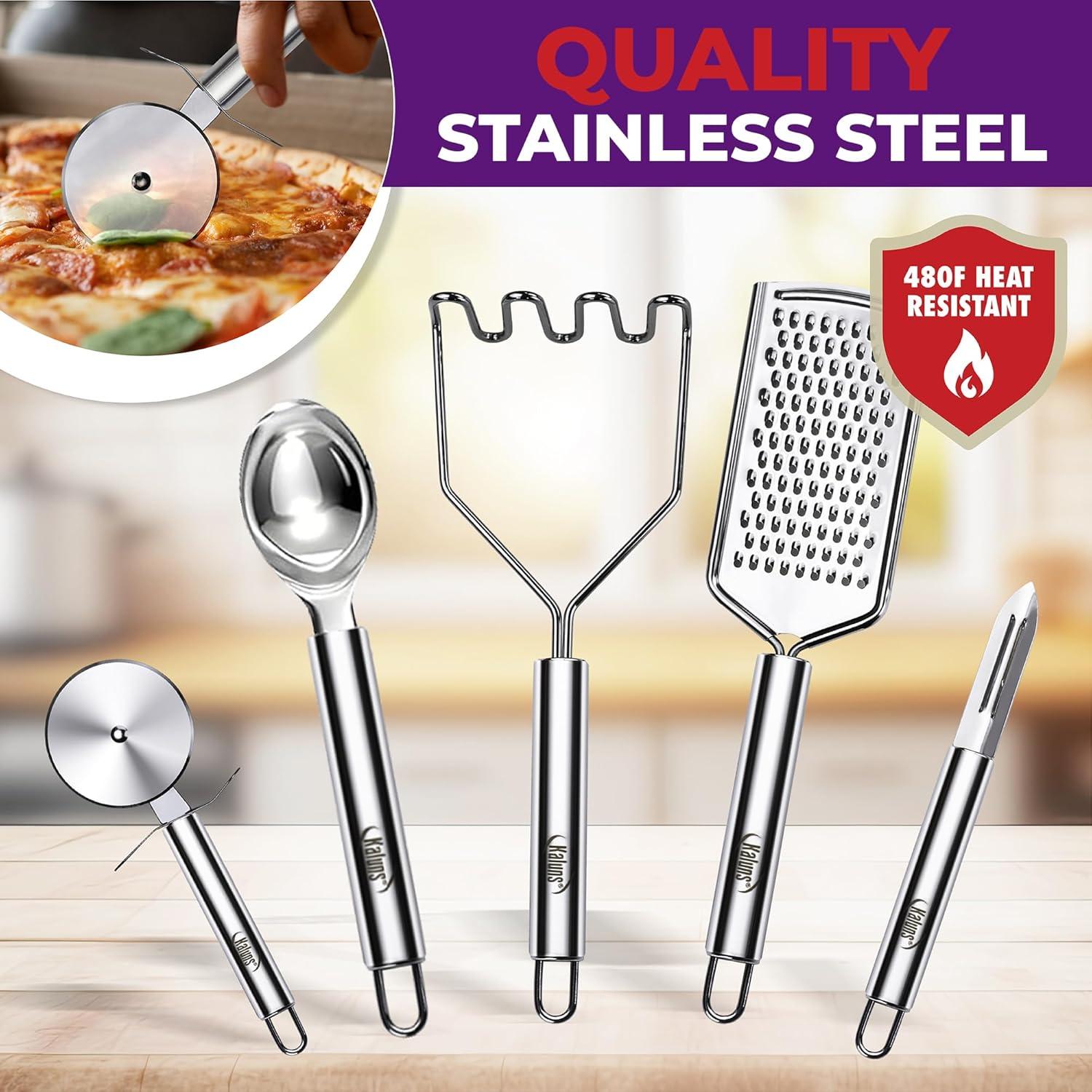 Juego de Utensilios de Cocina Kaluns 50 Piezas Silicona Madera