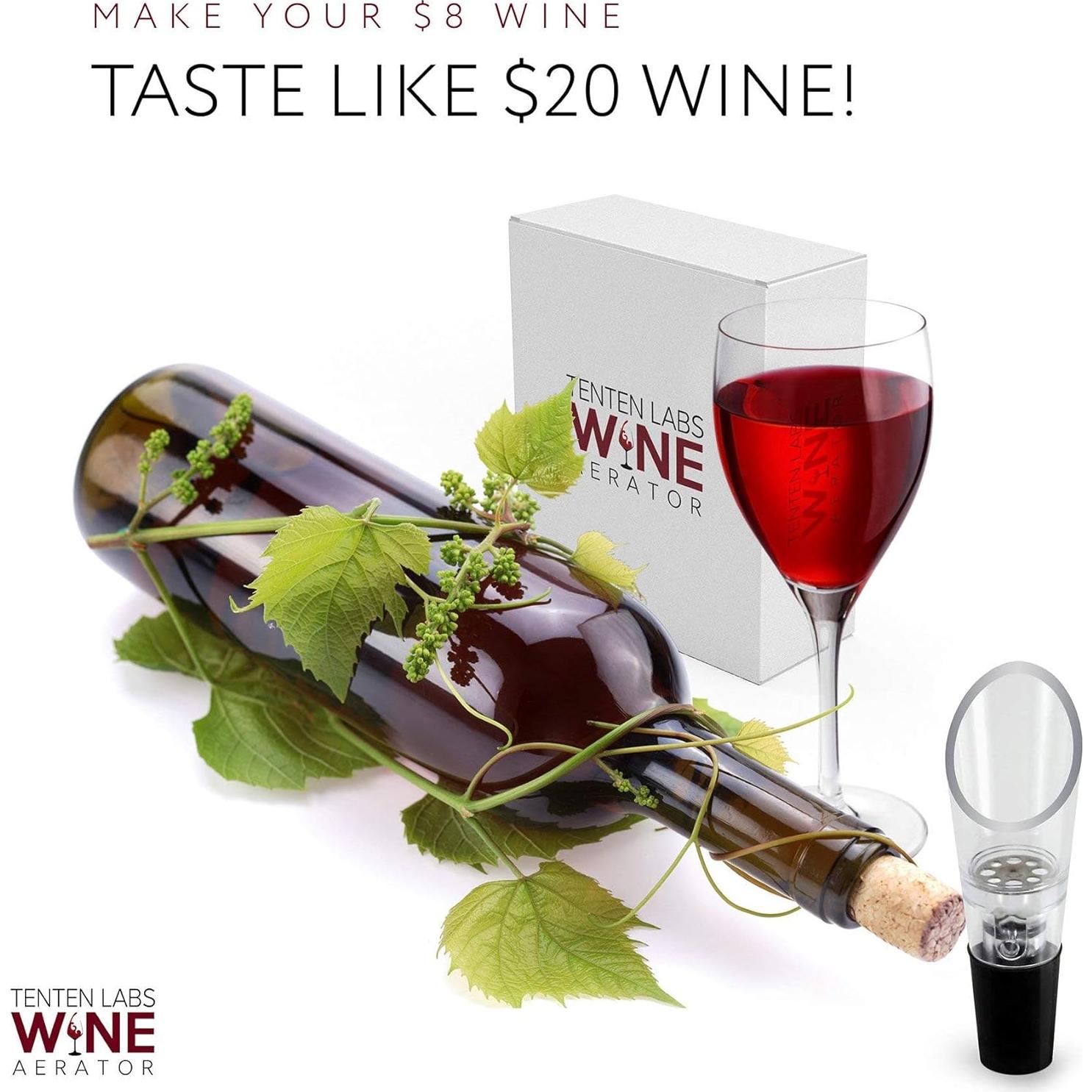 Aerador y Tapón de Vino TenTen Labs - Conservador 2 Piezas