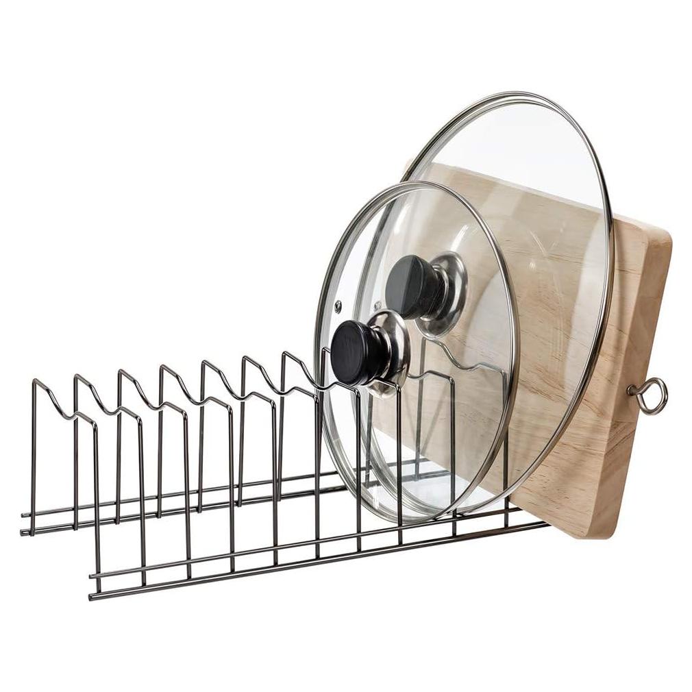 Organizador de Tapas de Olla SANNO, Acero Inoxidable, 10 Divisores