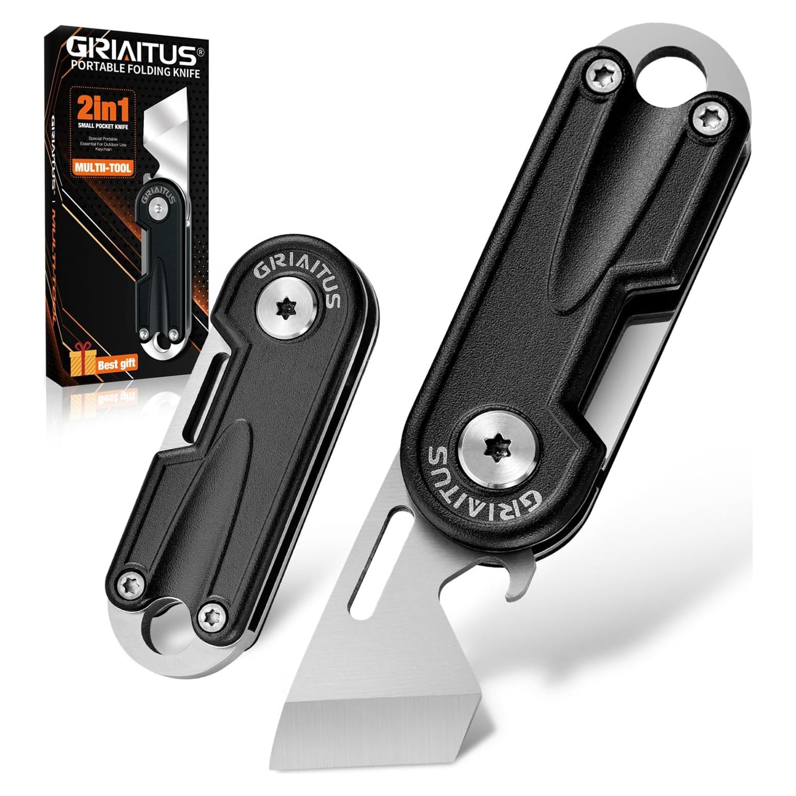 Cuchillo de bolsillo multitool GIRIAITUS 2en1 negro 49.9g