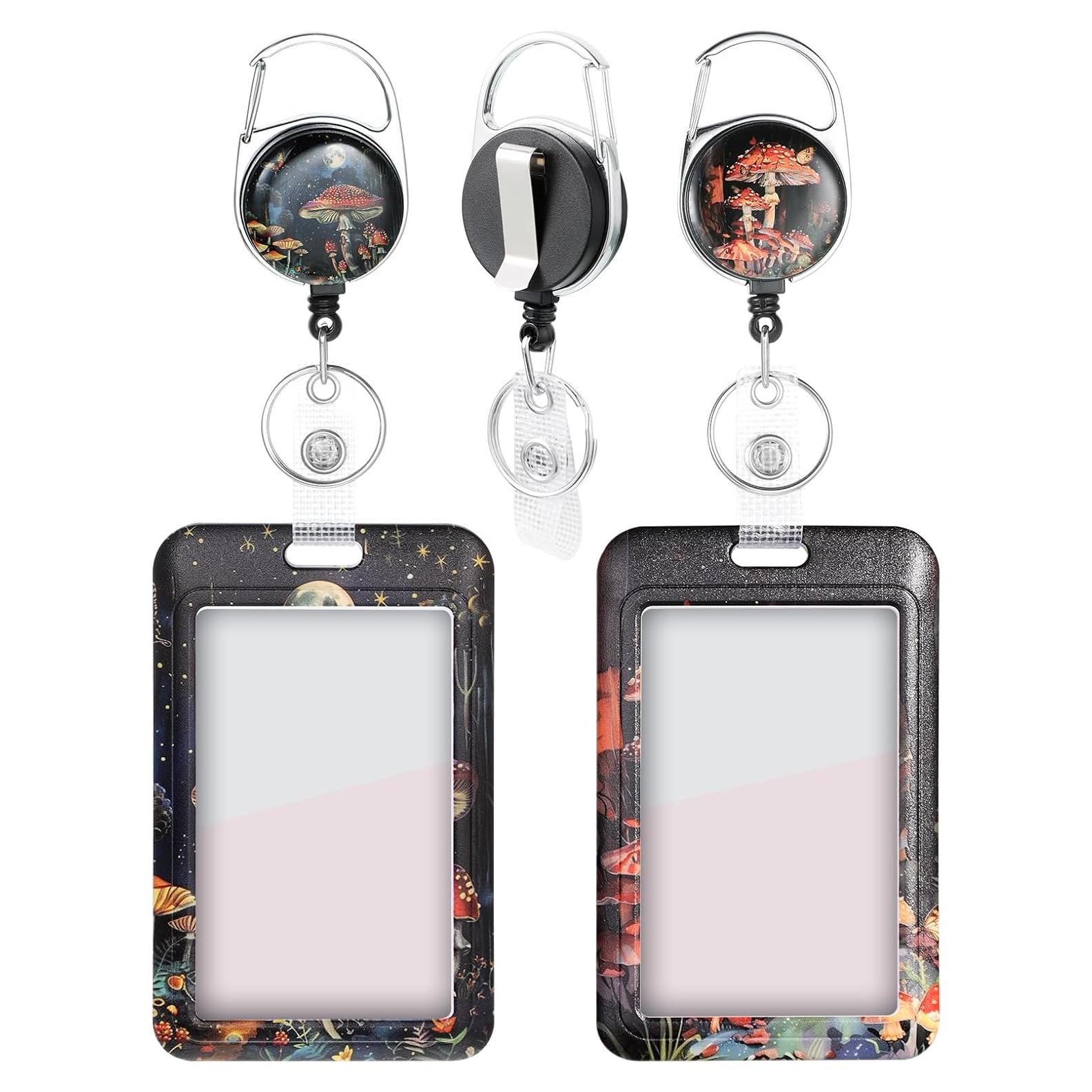 Portatarjetas Retráctiles BESARME 2 Pack con Clip y Soporte ID