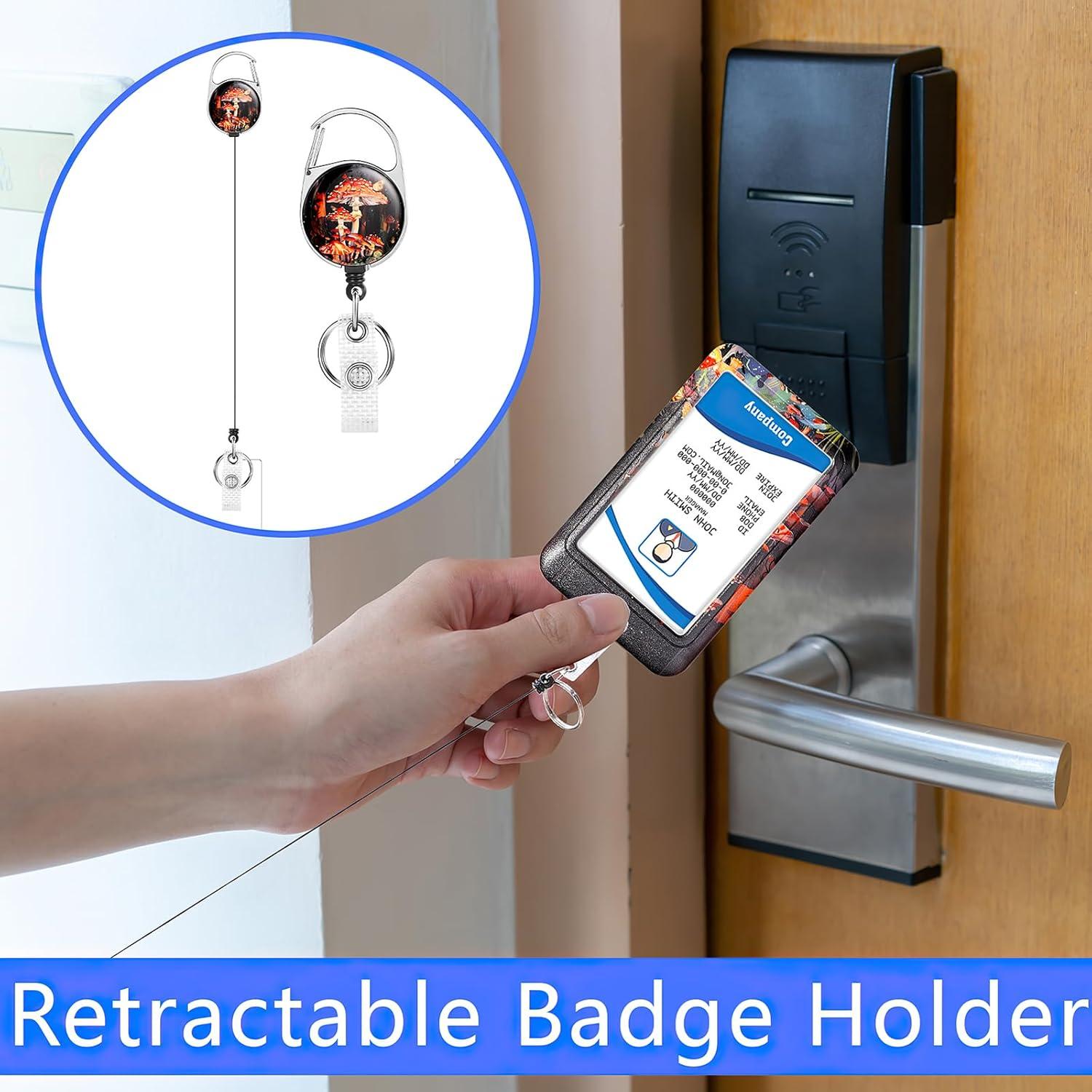 Portatarjetas Retráctiles BESARME 2 Pack con Clip y Soporte ID