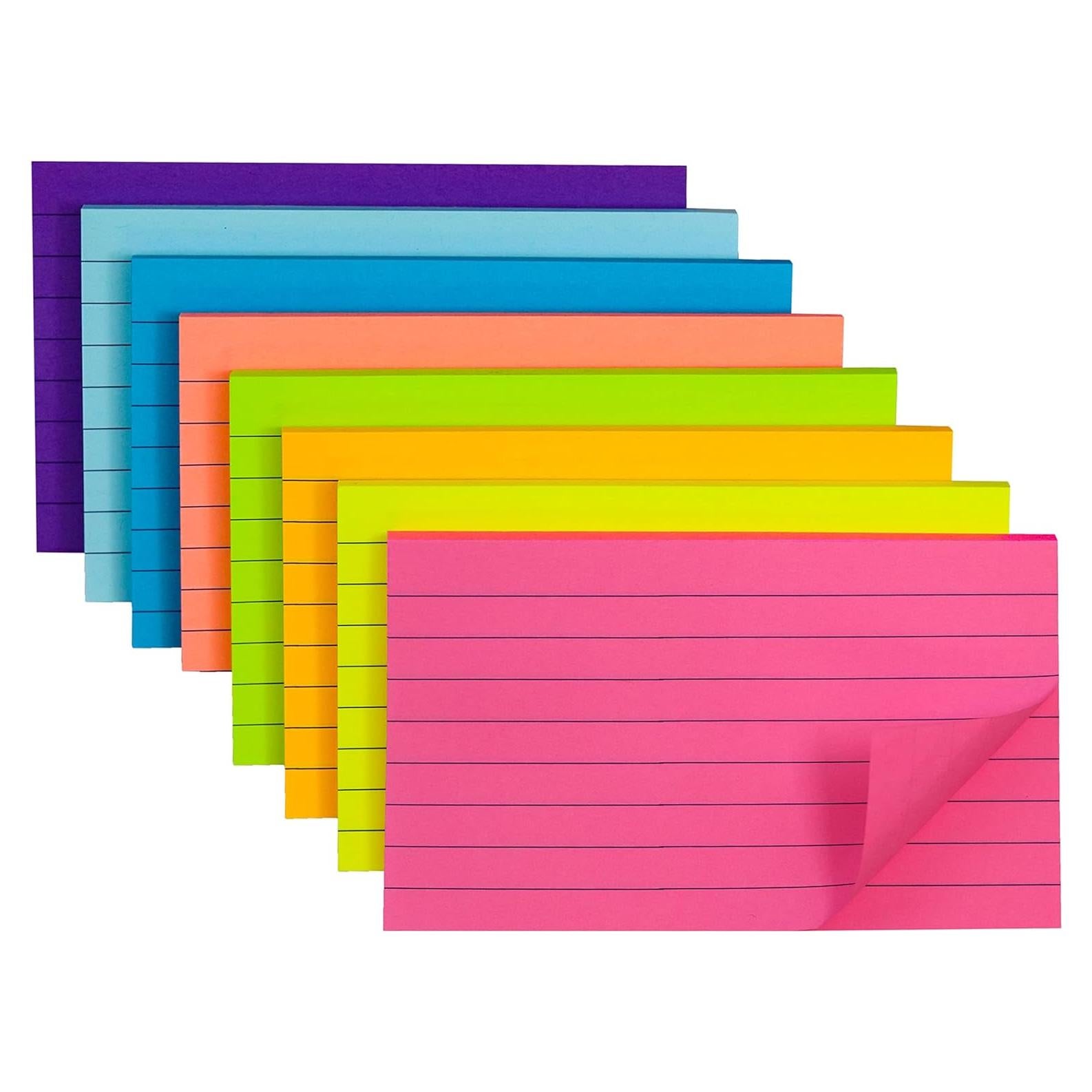 Bloc de Notas Adhesivos YEECOK 3x5" 8 Colores 50 Hojas