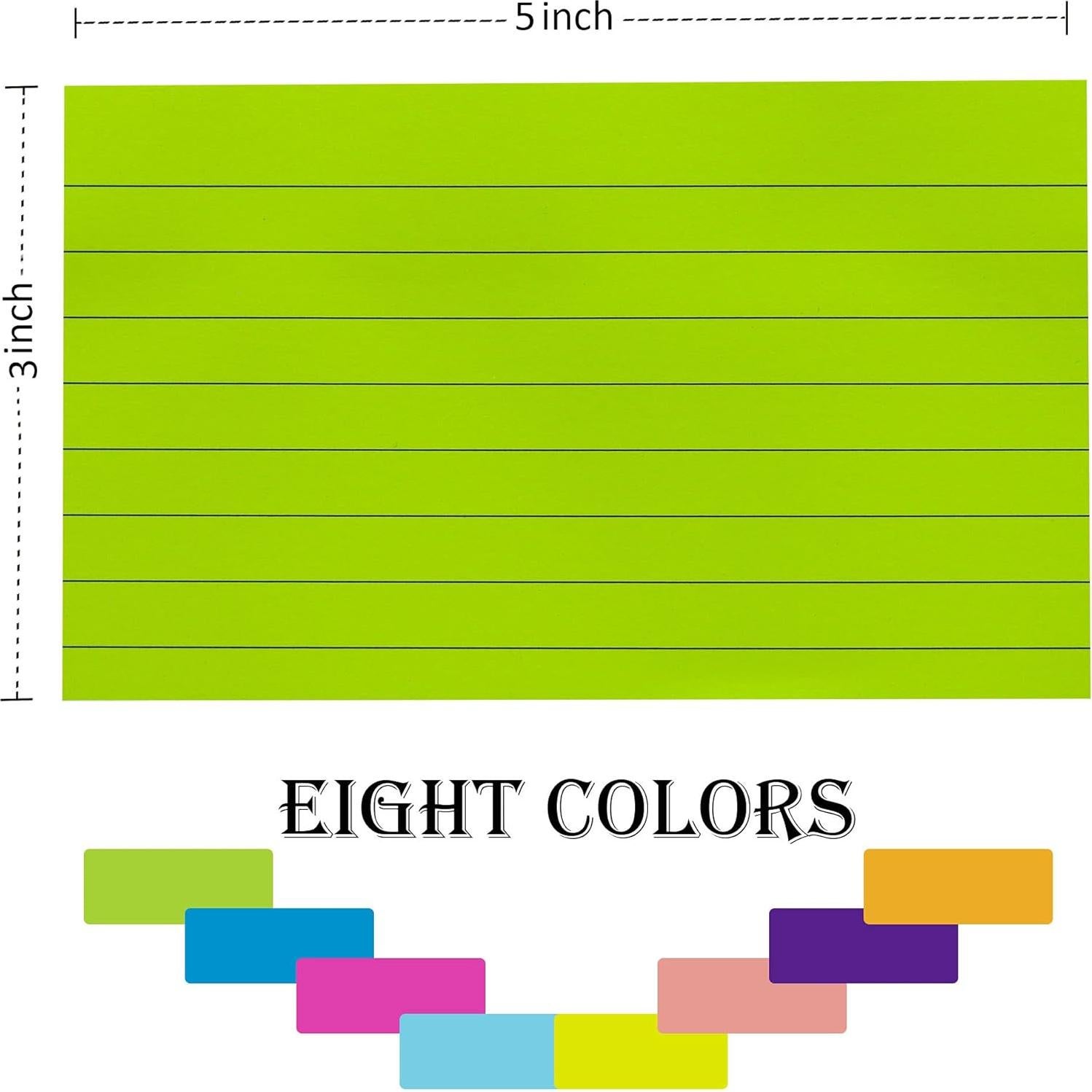 Bloc de Notas Adhesivos YEECOK 3x5" 8 Colores 50 Hojas