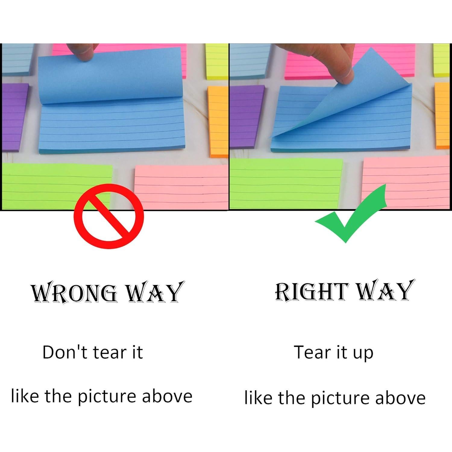 Bloc de Notas Adhesivos YEECOK 3x5" 8 Colores 50 Hojas