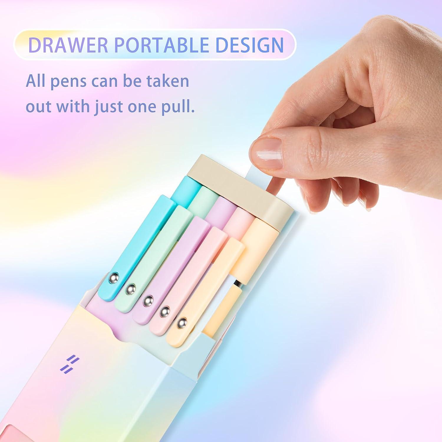 Juego de 5 bolígrafos de gel retráctiles Wikult, tinta negra 0.5mm