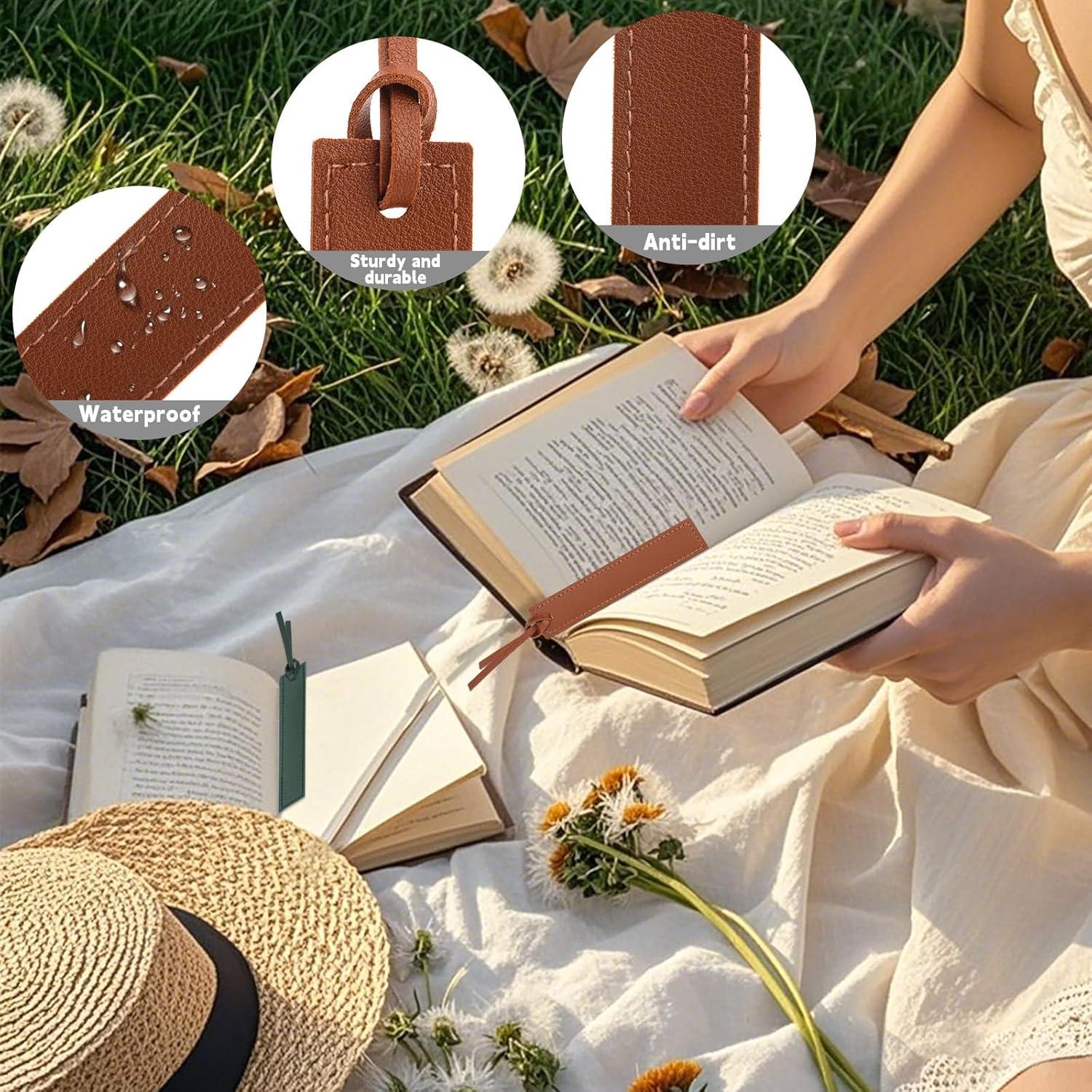 Marcadores de Piel Wonvoc 6 Pcs, Cuero PU, 13x2.3 cm