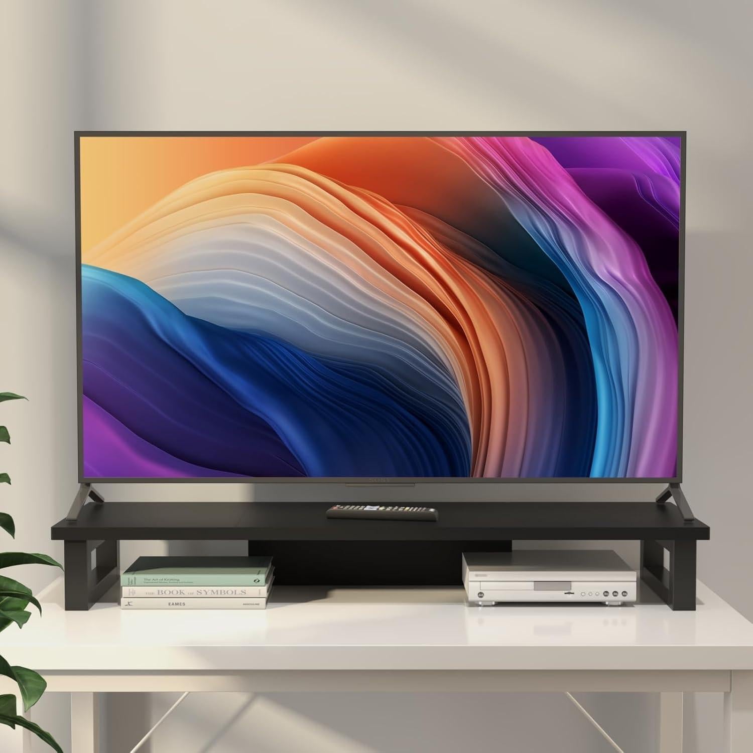 Soporte Elevador para Doble Monitor WESTREE 91x25cm Madera y Acero