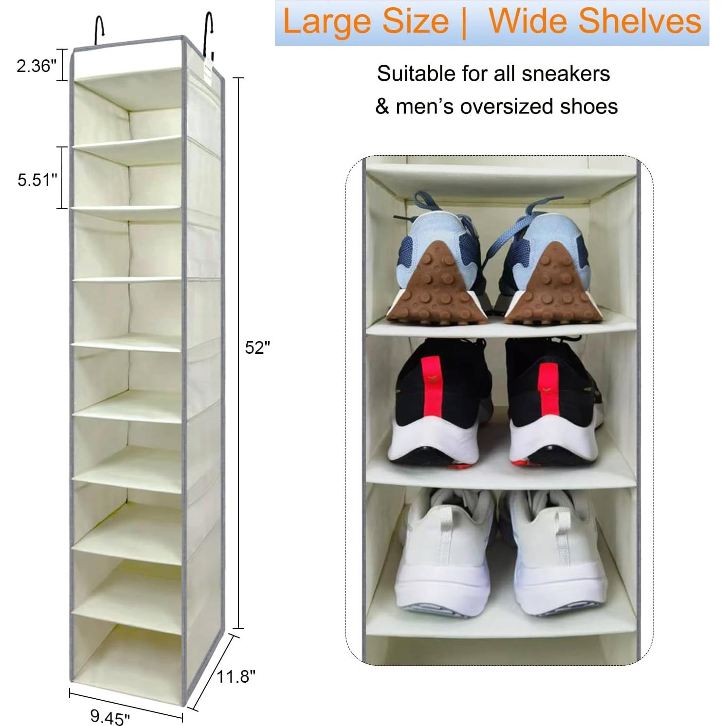 Organizador Colgante de Zapatos Roomtalk Beige 2 Paquete 10 Estantes