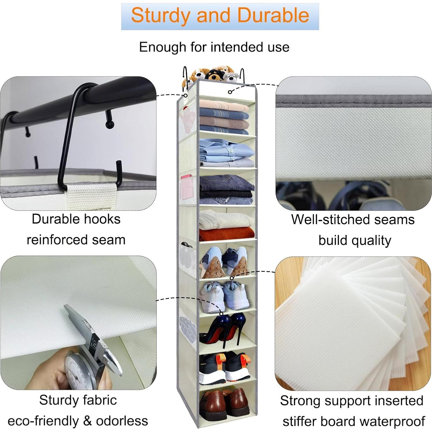 Organizador Colgante de Zapatos Roomtalk Beige 2 Paquete 10 Estantes