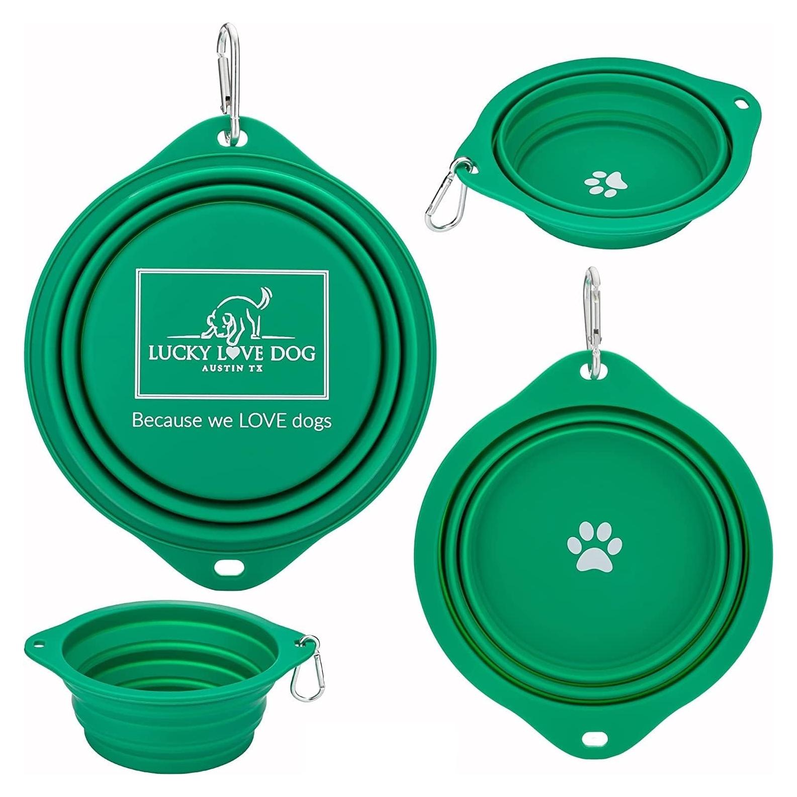 Tazón de Viaje Plegable Lucky Love para Perros - 591 ml