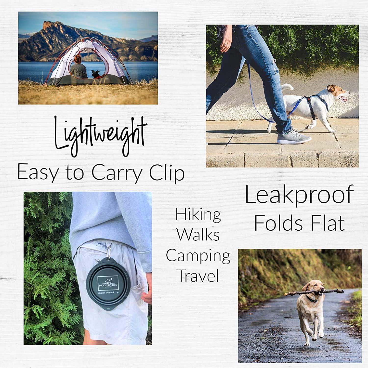 Tazón de Viaje Plegable Lucky Love para Perros - 591 ml