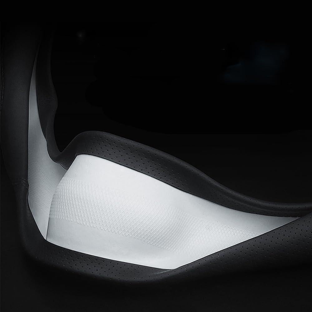 Cubierta de volante de coche HAOTULE cuero Nappa 37-38.5cm negra