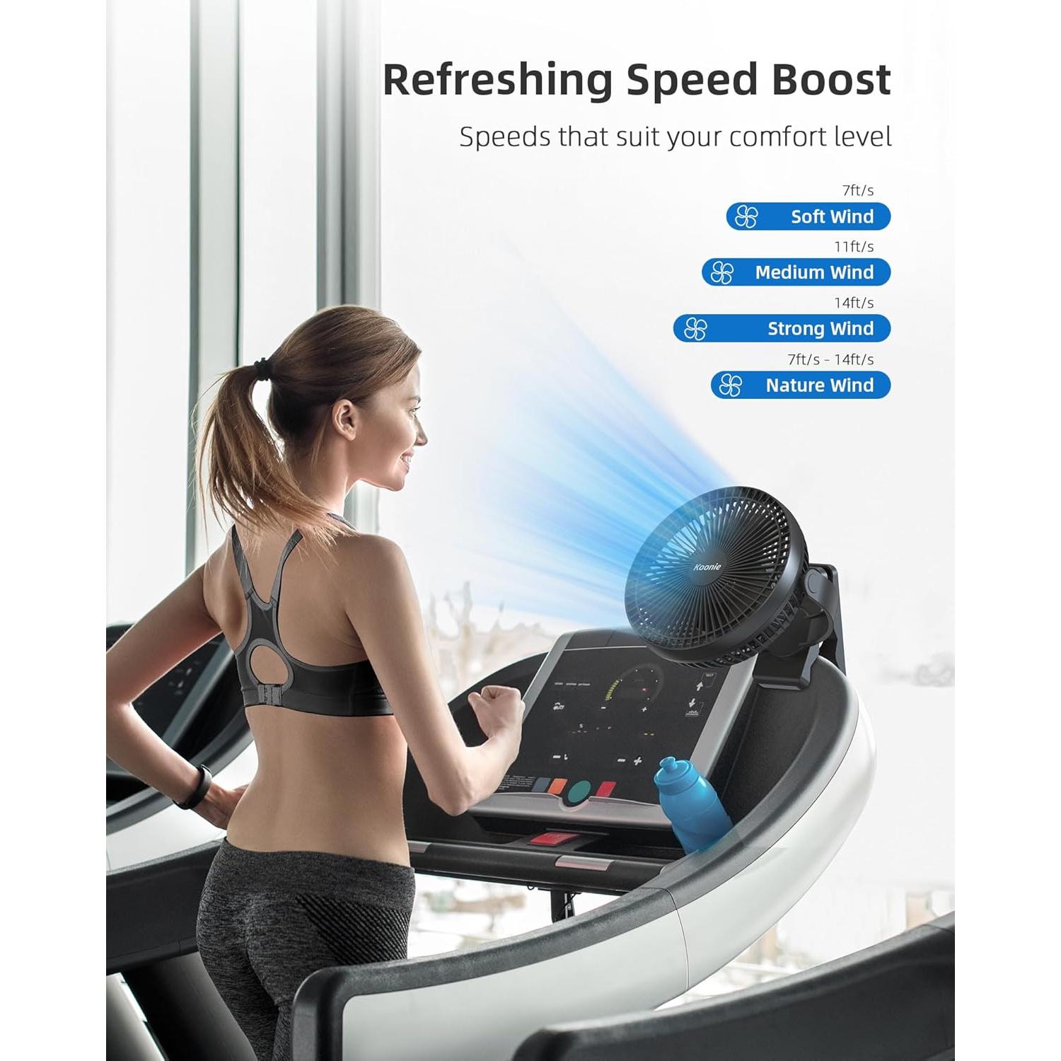 Ventilador Clip Koonie 10000mAh 20cm 4 Velocidades Negro