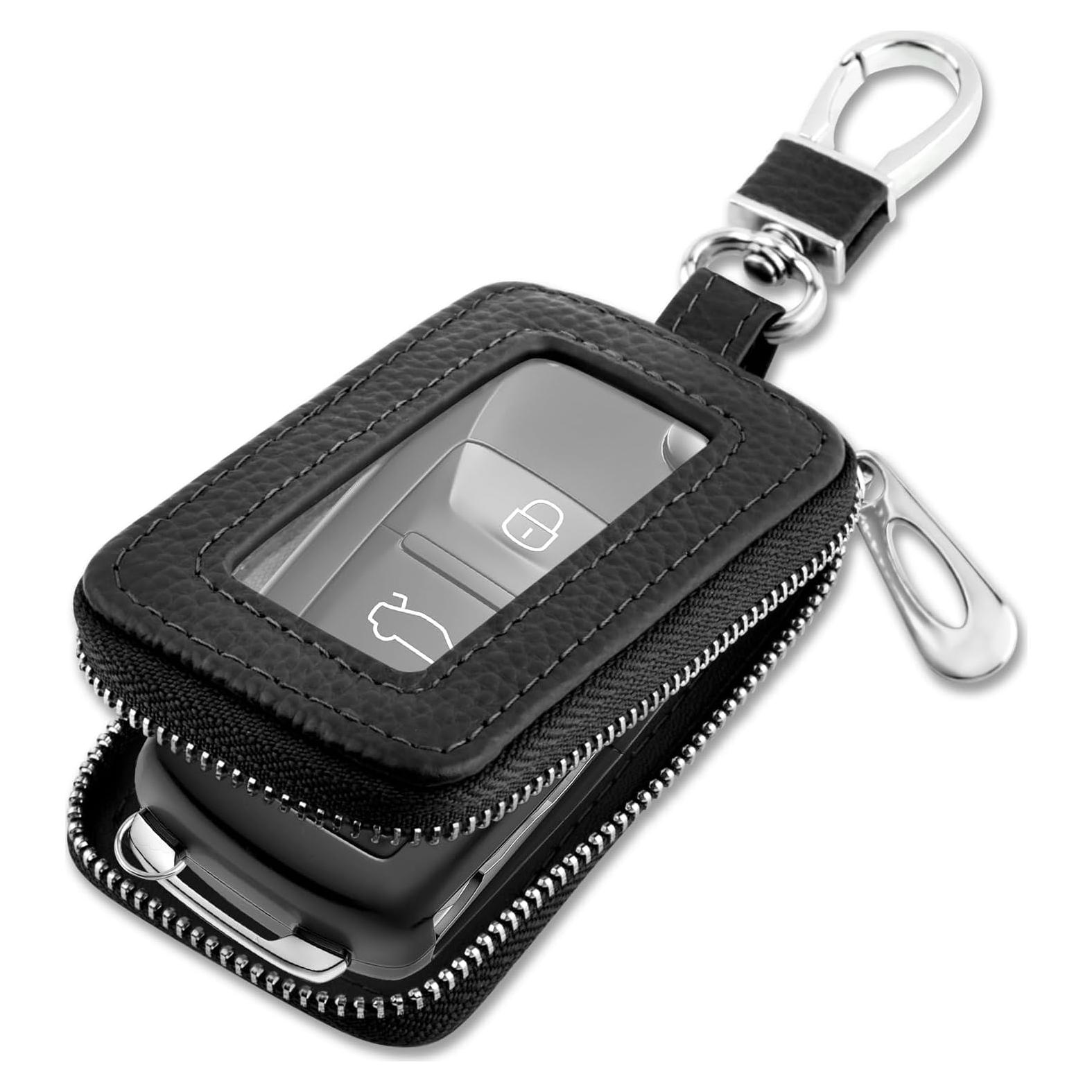 Funda de Llave de Coche CXCCOI Universal Cuero Negro