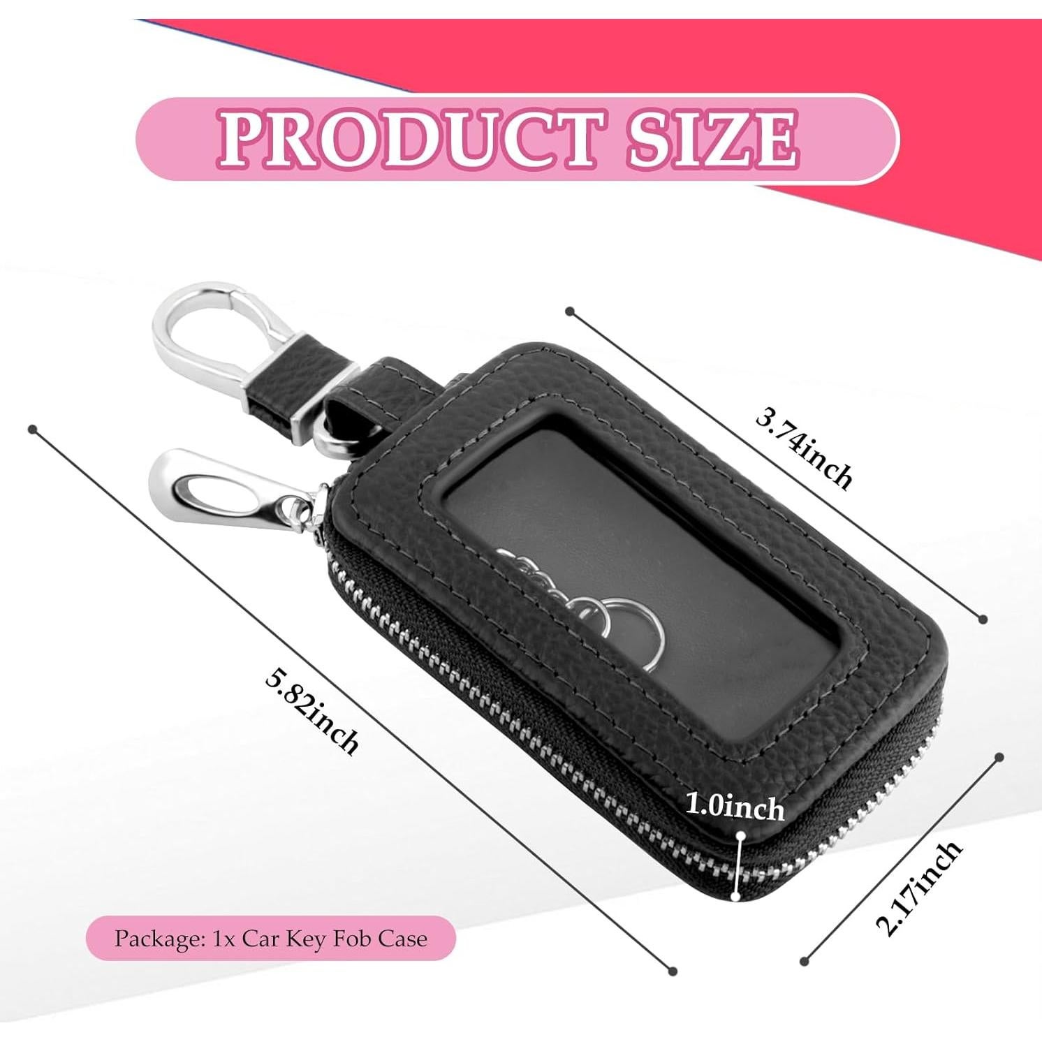 Funda de Llave de Coche CXCCOI Universal Cuero Negro
