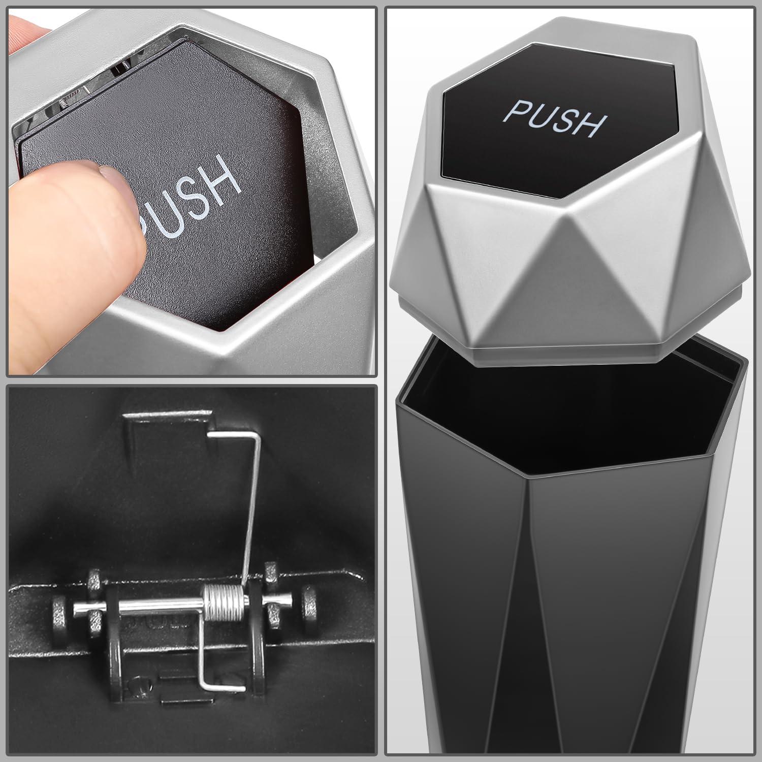 Bote de Basura Compacto DNA Motoring Negro Plata 0.5L