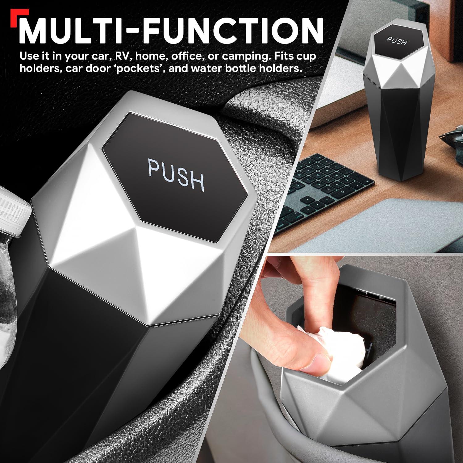 Bote de Basura Compacto DNA Motoring Negro Plata 0.5L