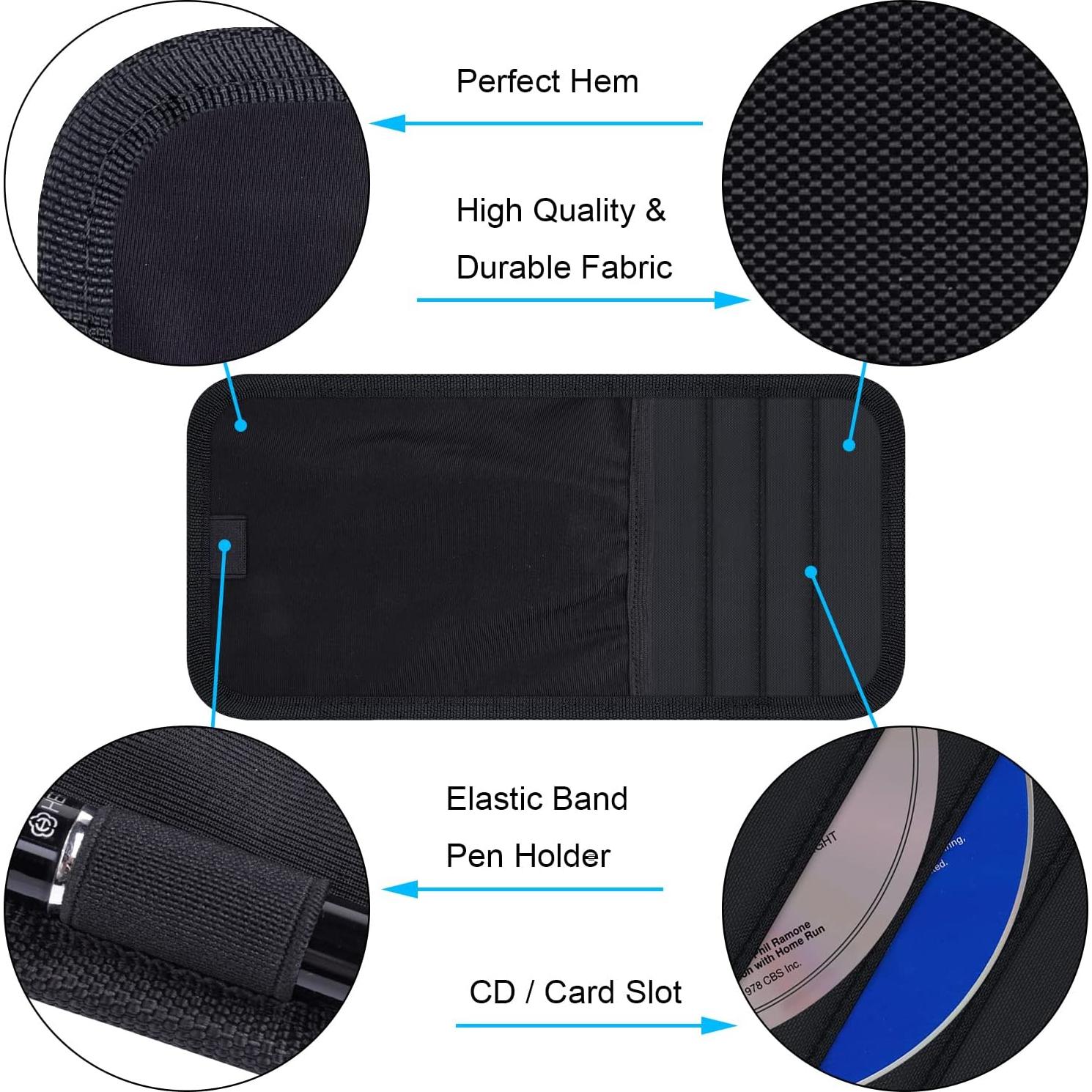 Organizador de Visera de Coche Wisdompro - Soporte para Gafas y CDs