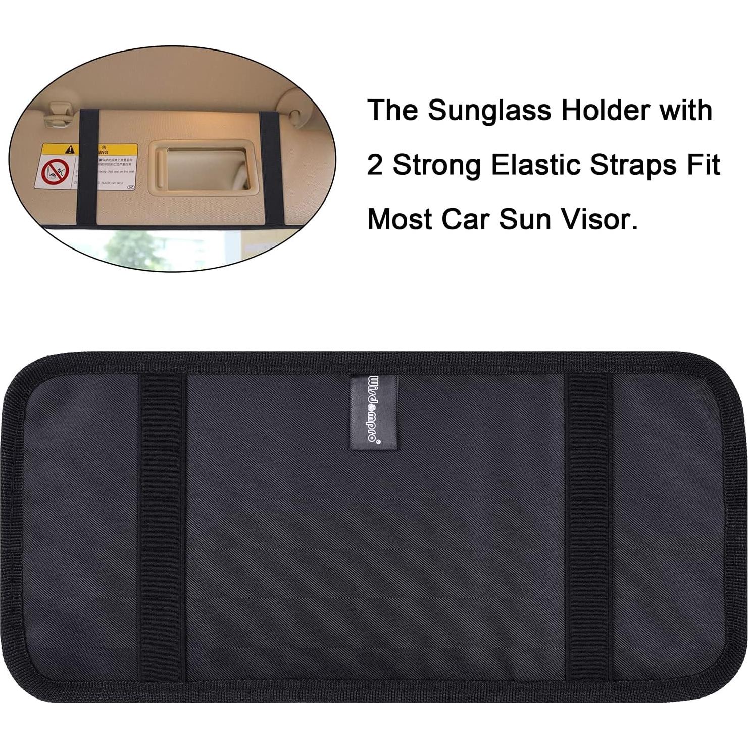 Organizador de Visera de Coche Wisdompro - Soporte para Gafas y CDs
