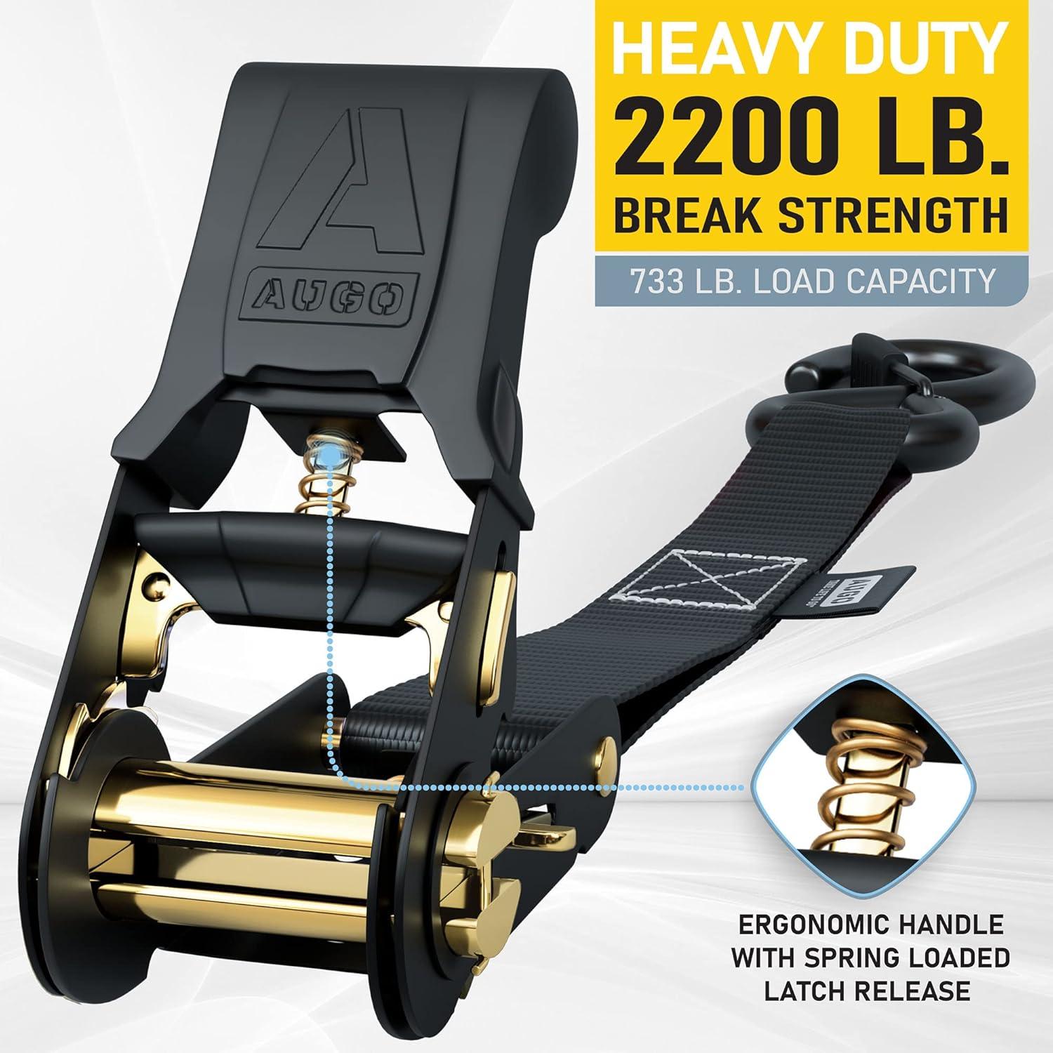 Correas de Tracción Pesadas AUGO 15 Pies 2200 lb Resistencia