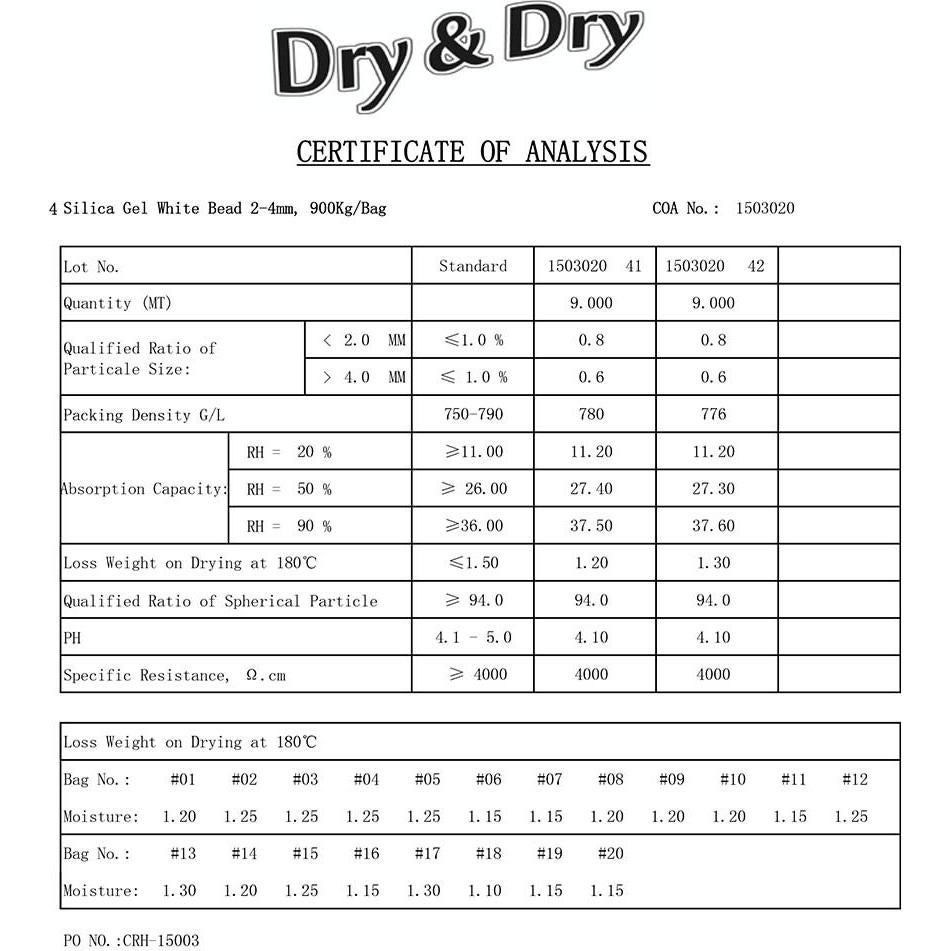 Paquete de Gel de Sílice Dry & Dry 30g - 600 Unidades