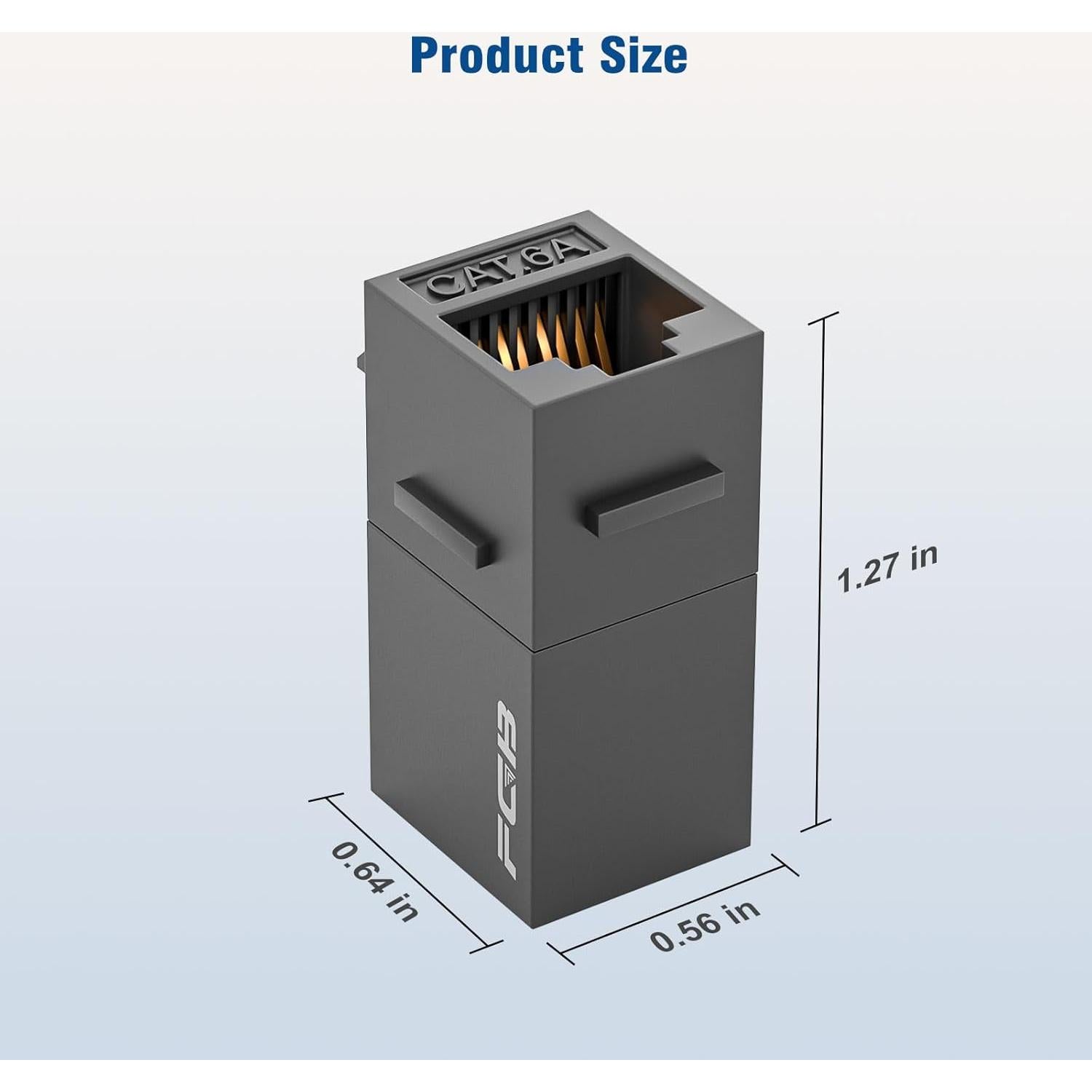 Acoplador Keystone RJ45 Hembra a Hembra FGB CAT6A 10 Gbps Negro