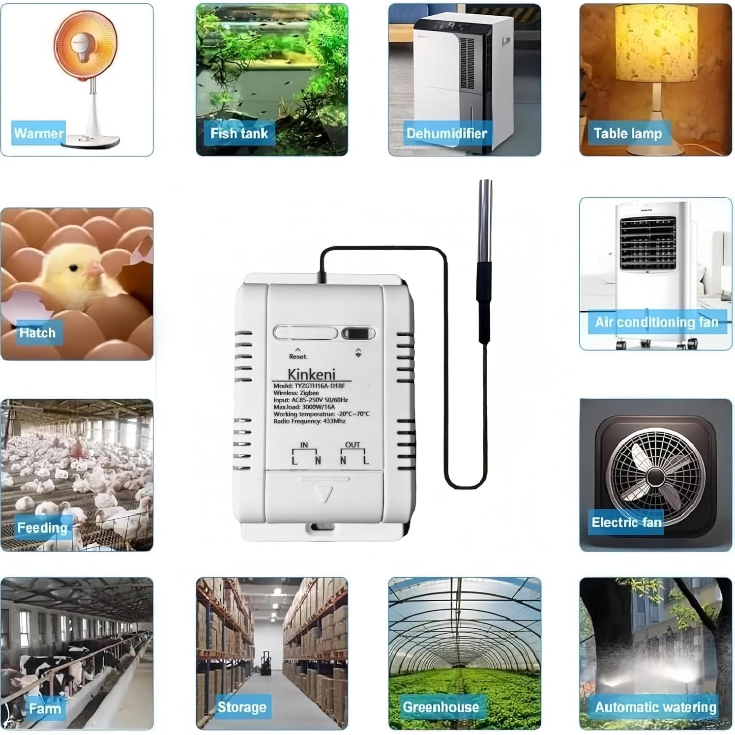 Controlador de Temperatura Inteligente Zigbee Tuya 16A