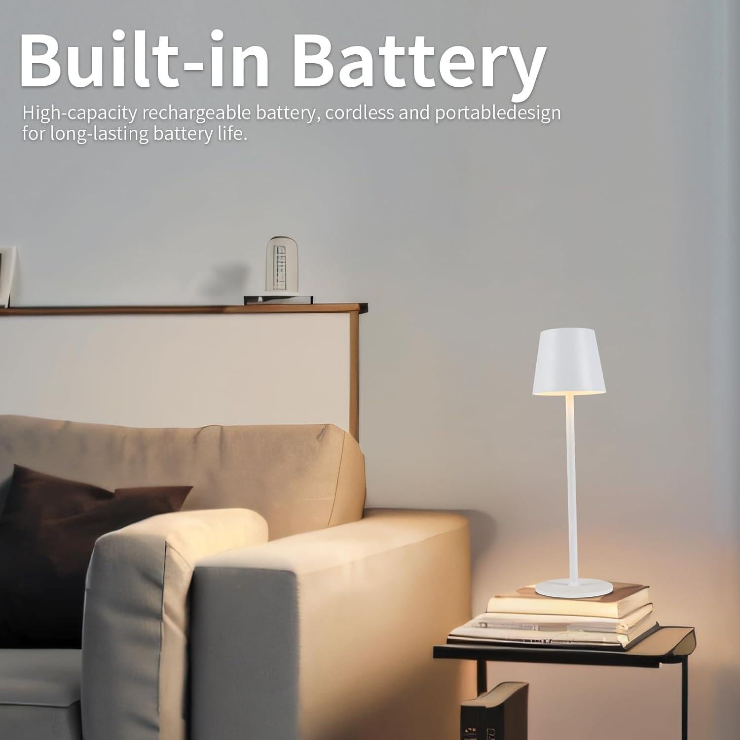 Lámpara de Mesa LED Inalámbrica BGFHome 2Pack 5000mAh Táctil